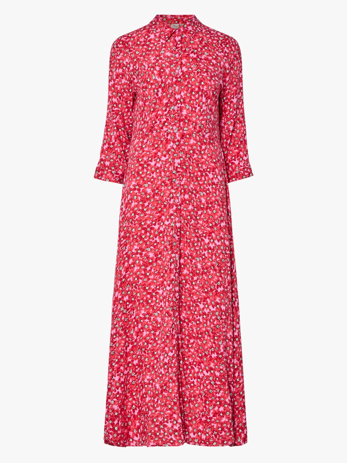 Y.A.S Savanna Long Shirt Dress Cyclamen Polly Print