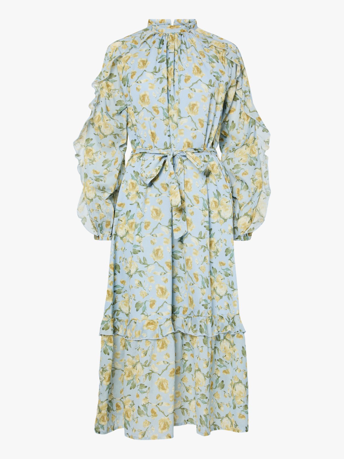 Y.A.S Matira Long Sleeve Long Dress Blå