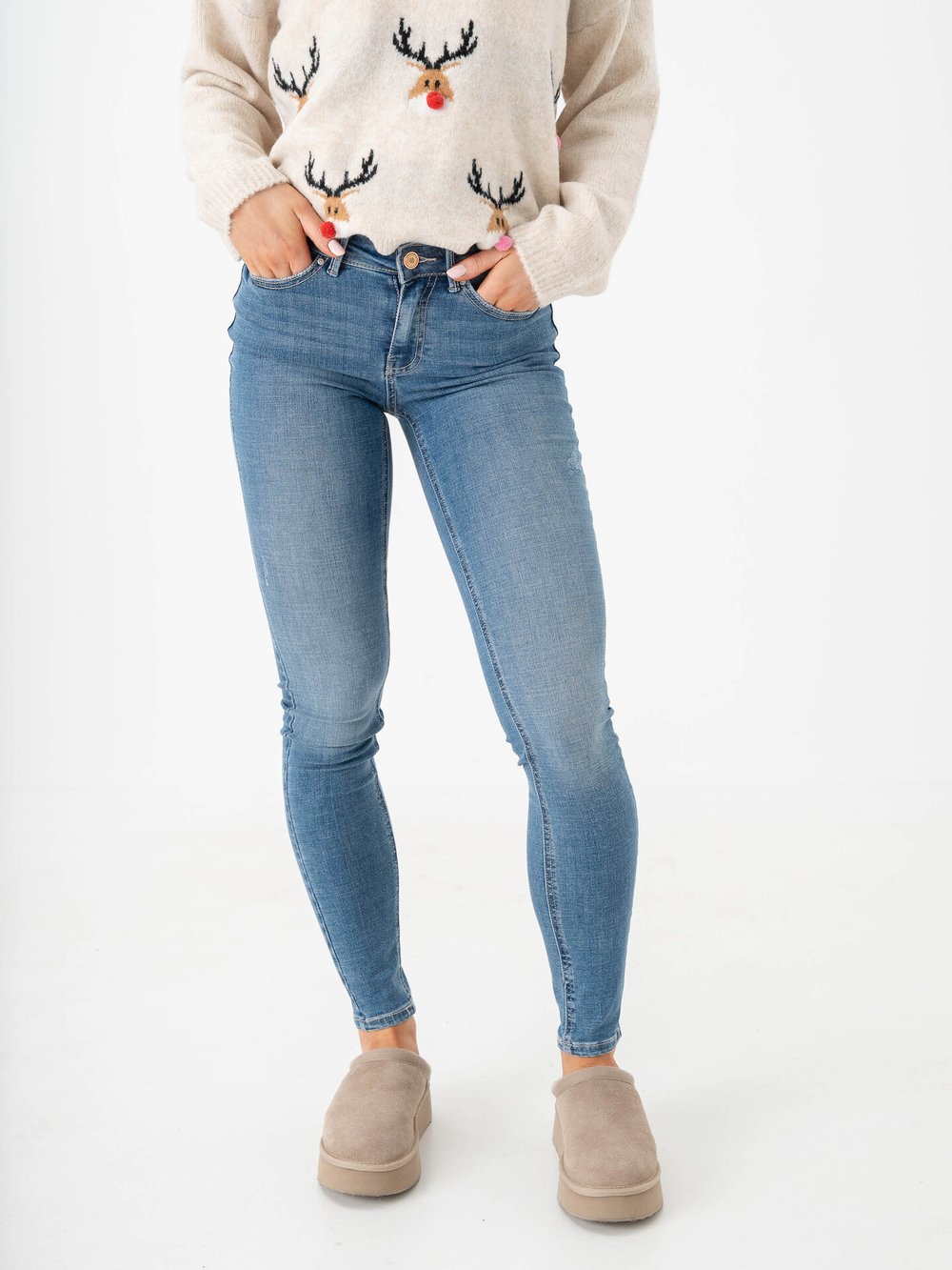 Vero Moda Flash Mid Rise Skinny Jeans - Denim | Getinspired.no