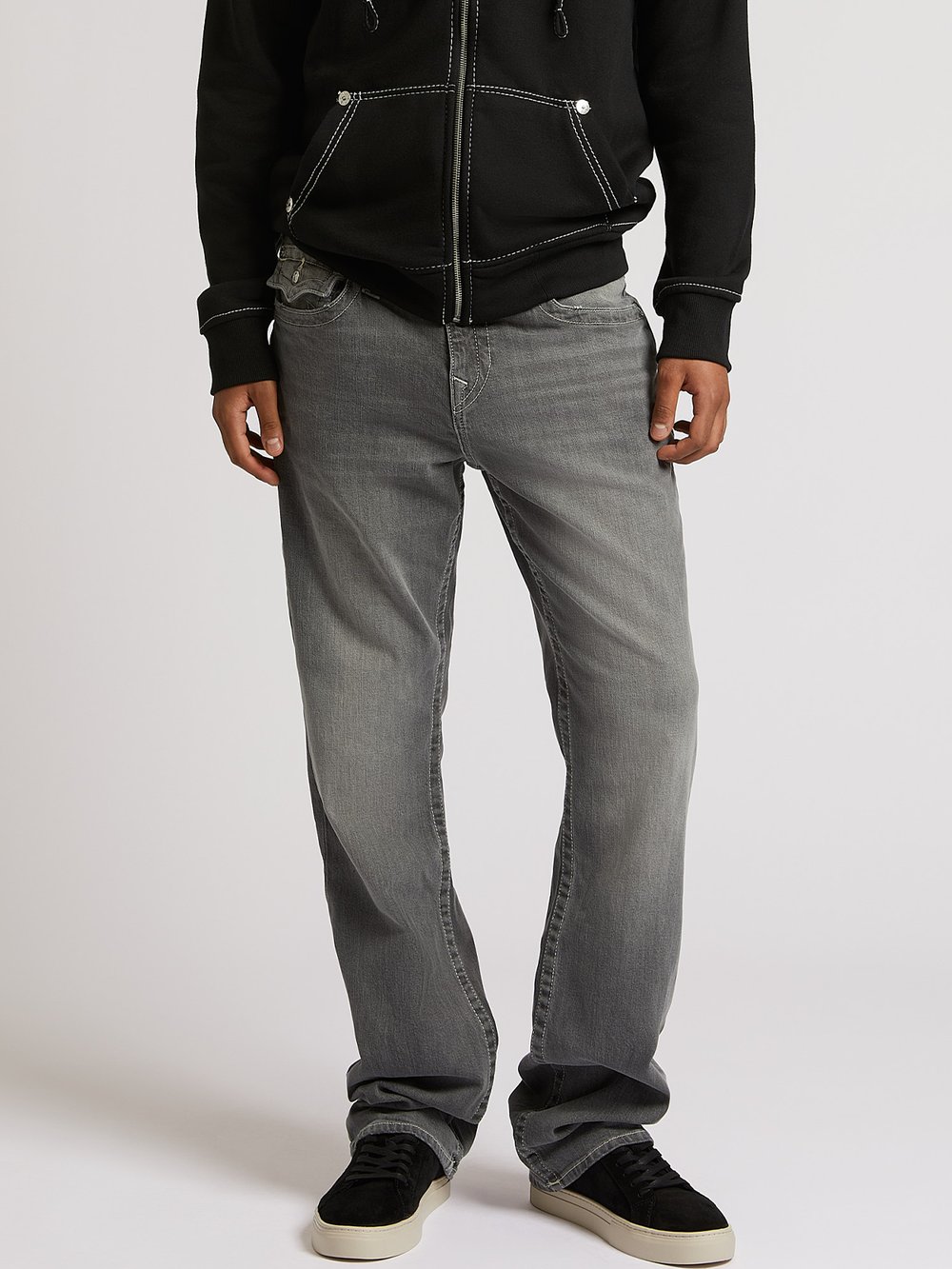 Tb Ricky True Religion Ricky Sn Flap - Grå Denim | Getinspired.no