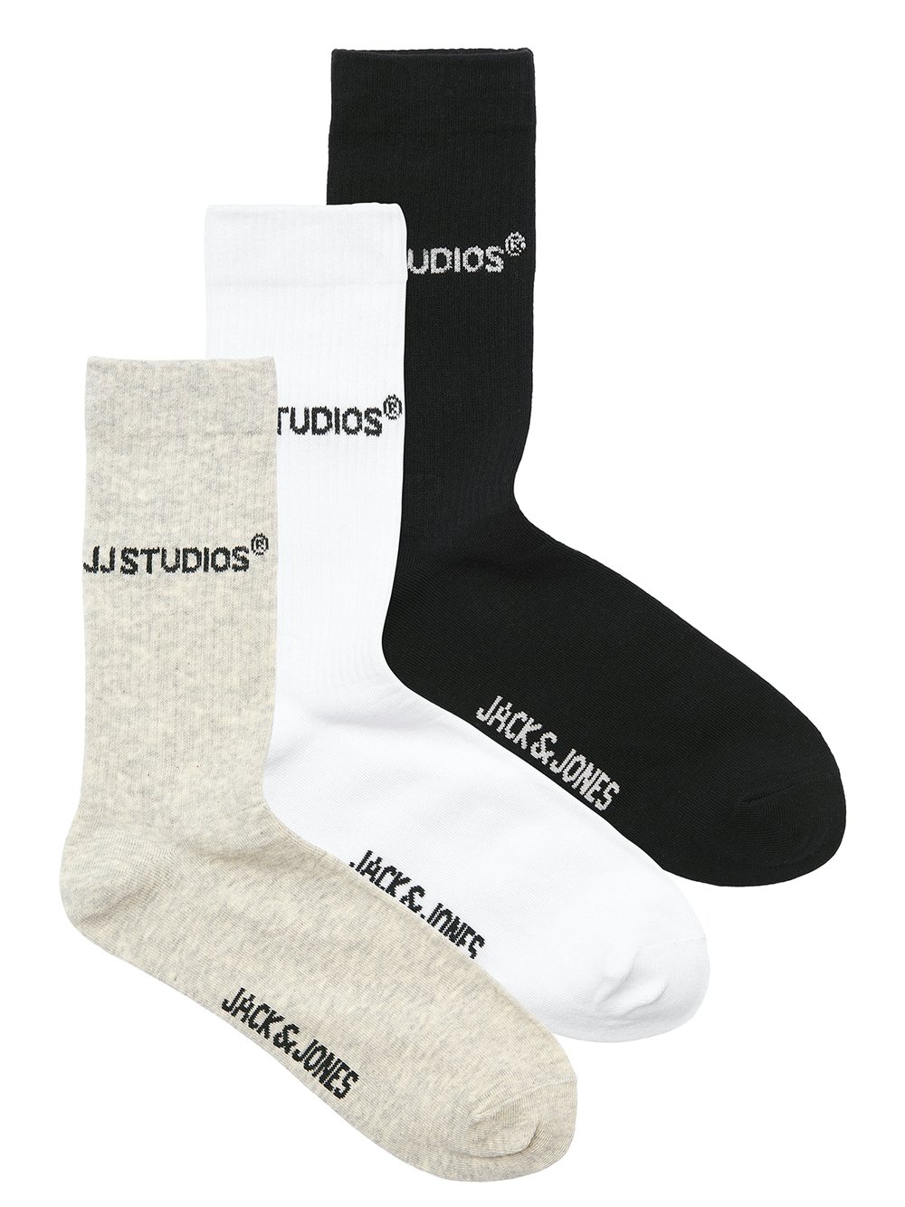Jack and Jones Junior Soho Tennis Socks 3 Pack - Sort | Getinspired.no