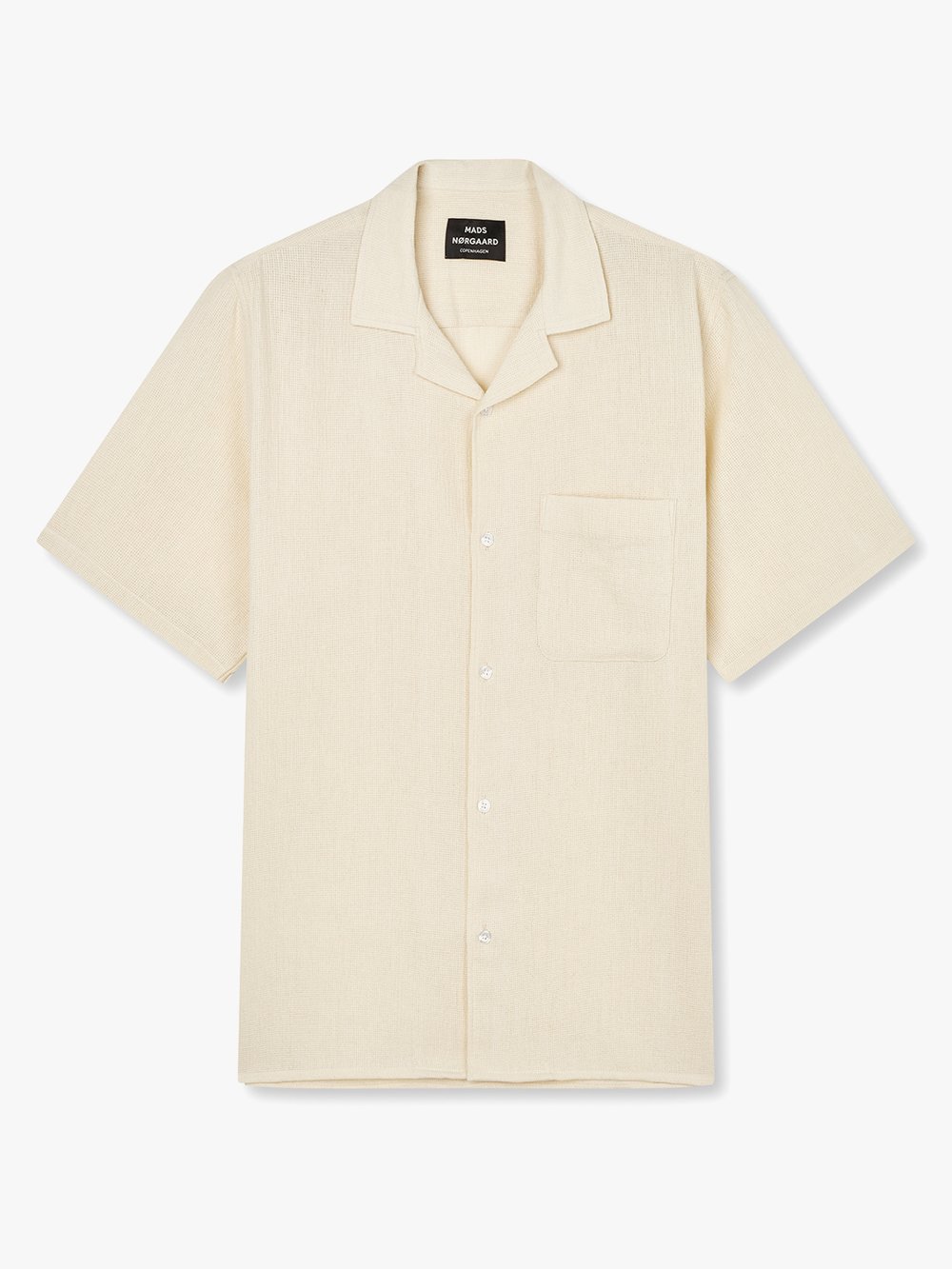 Mads Nørgaard Texture Kenji Shirt Short Sleeve - Hvit | Getinspired.no
