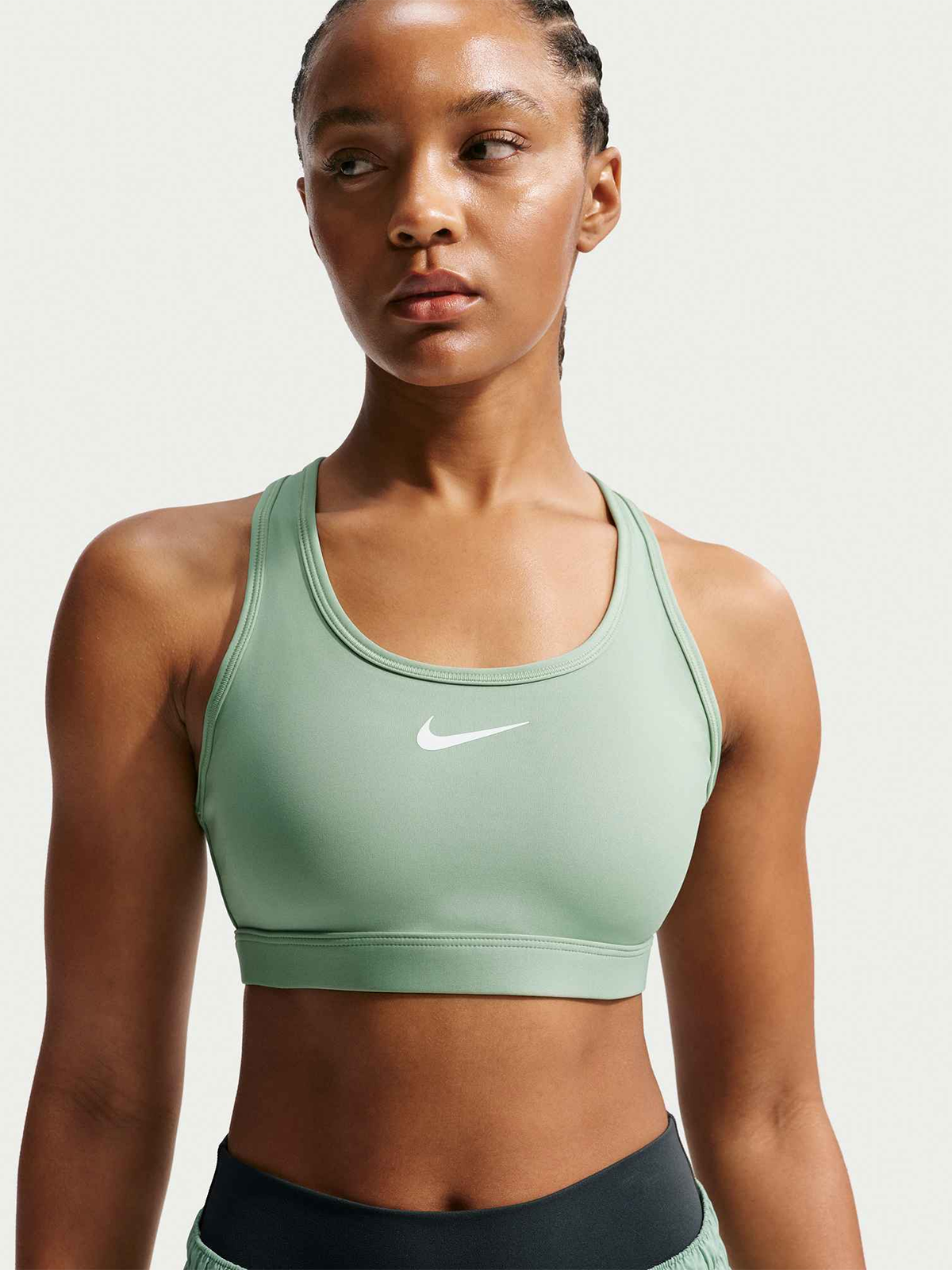 Nike Swoosh Mid-Support Padded Sports Bra Steam / White