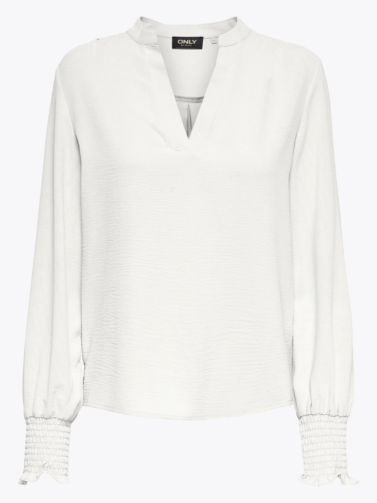 Only Mette V-Neck Long Sleeve Smock Top Cloud Dancer