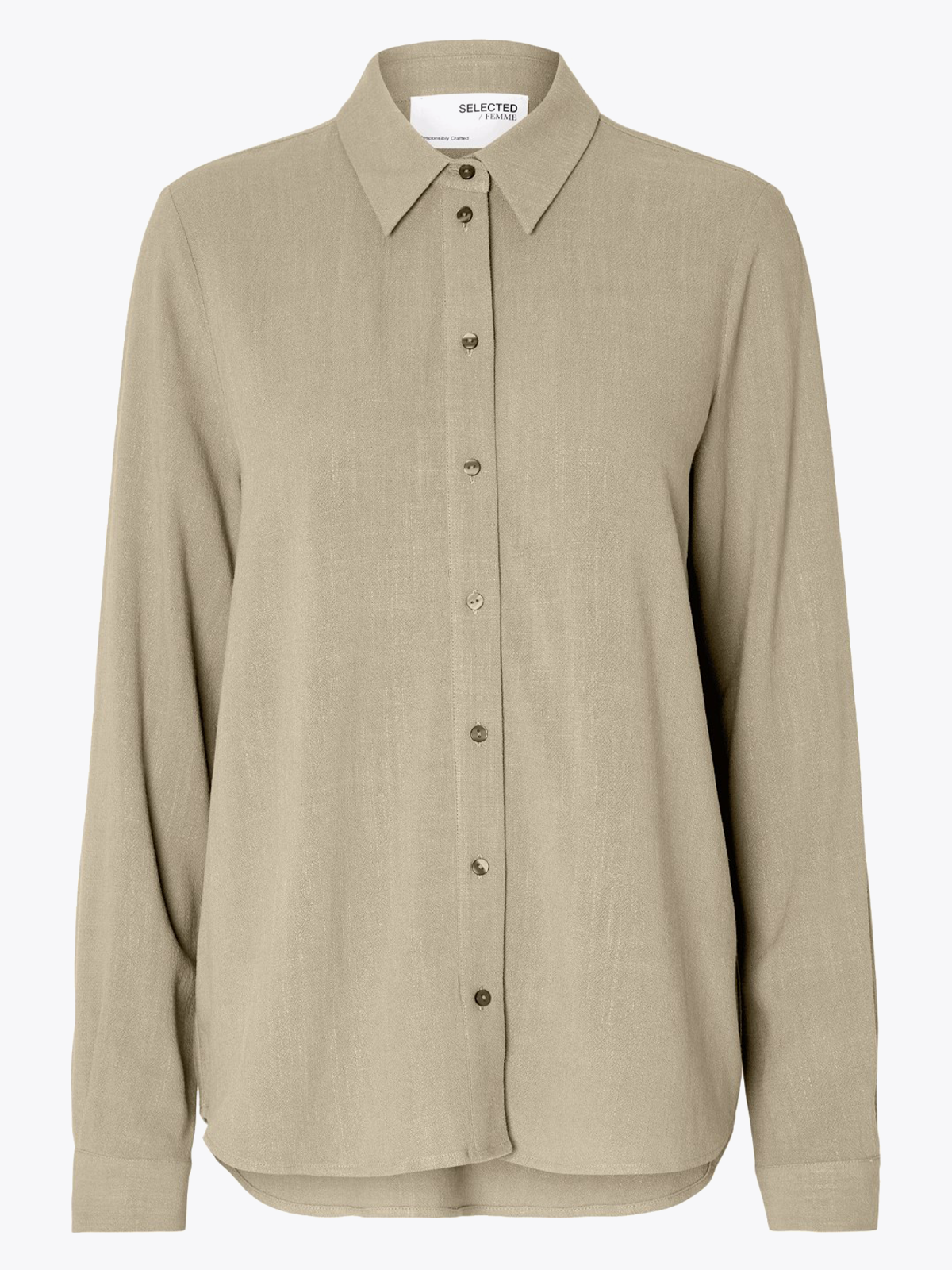 Selected Femme Viva Long Sleeve Sun Shirt Greige