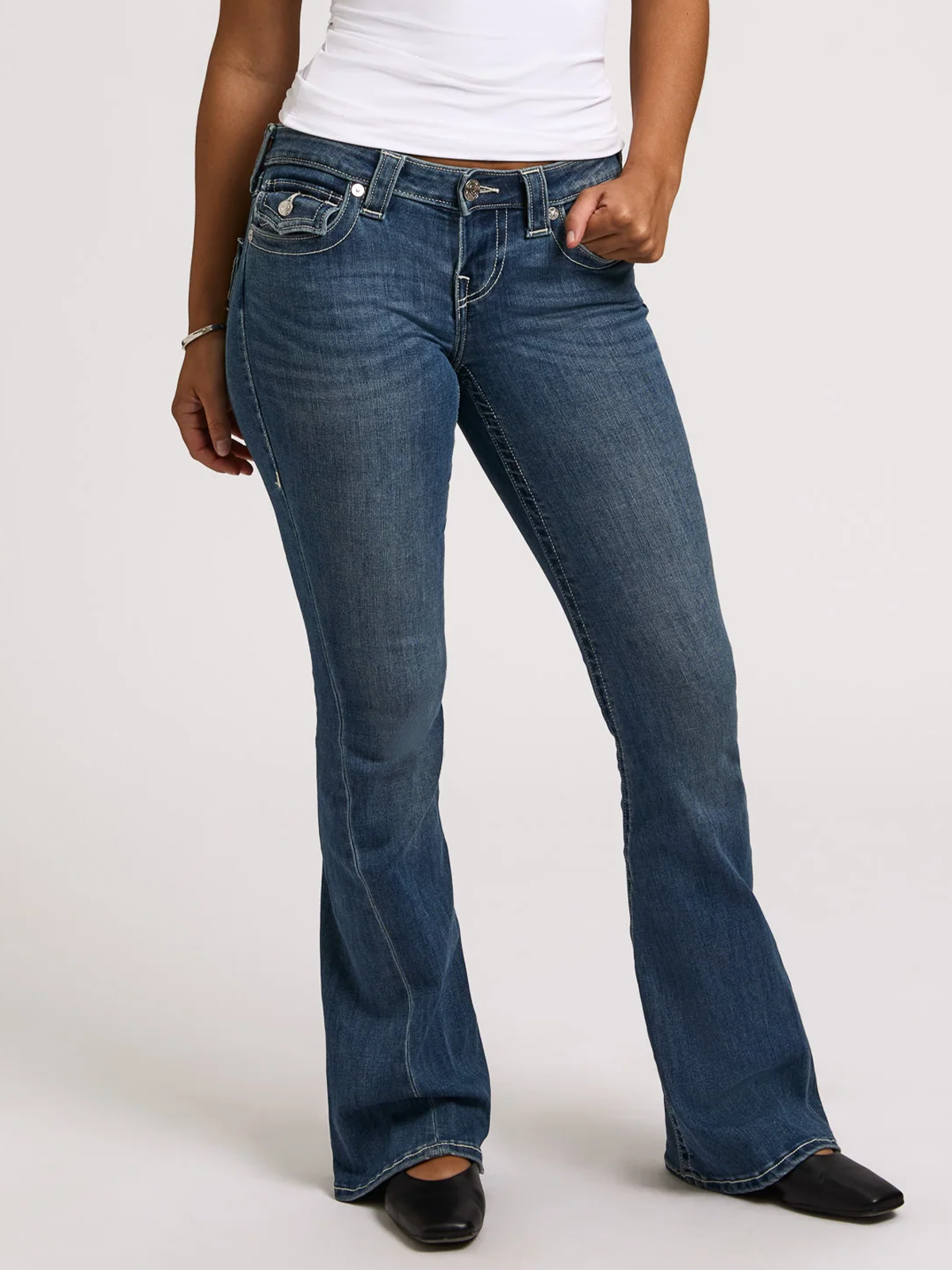 True Religion Joey Low Rise Flare Flap Arabella 2.0