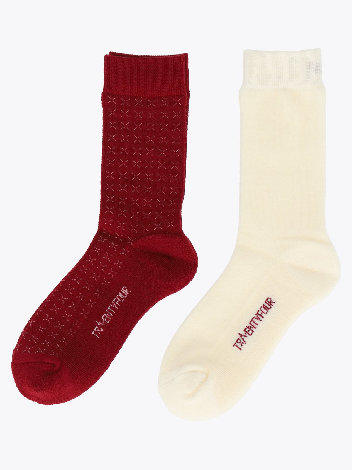 Twentyfour Aurora Idun Ullsokk 2-Pack Vinrød