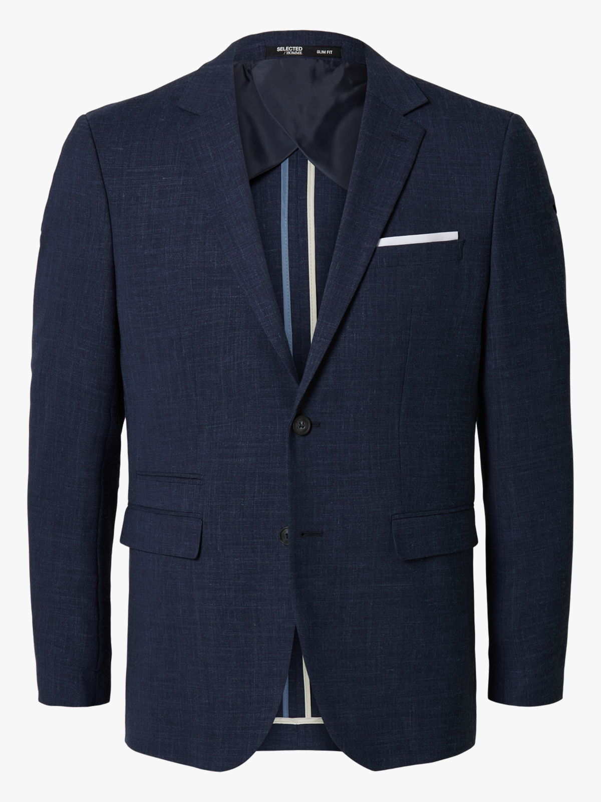 Selected Homme Slim-Oasis Linen Blazer Dark Navy