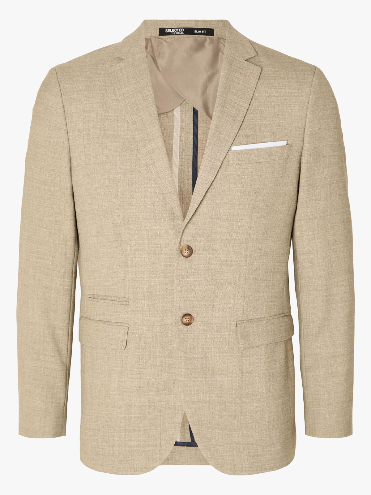 Selected Homme Slim-Oasis Linen Blazer Sand