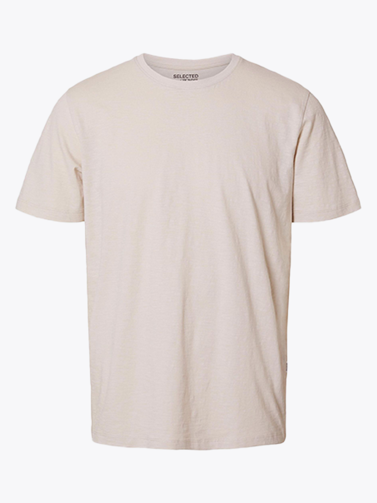 Selected Homme Aspen Slub Short Sleeve O-Neck Tee Oatmeal