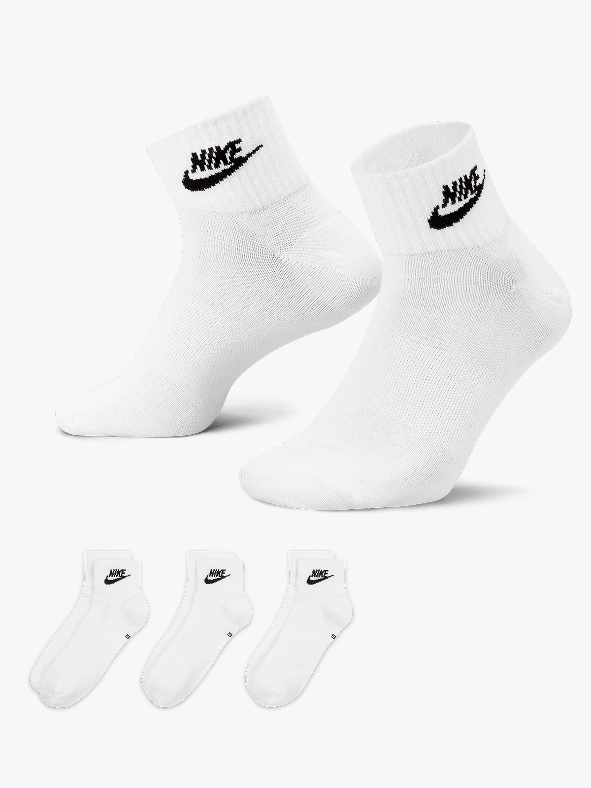 Nike Ankle Essential Socks 3pk White / Black