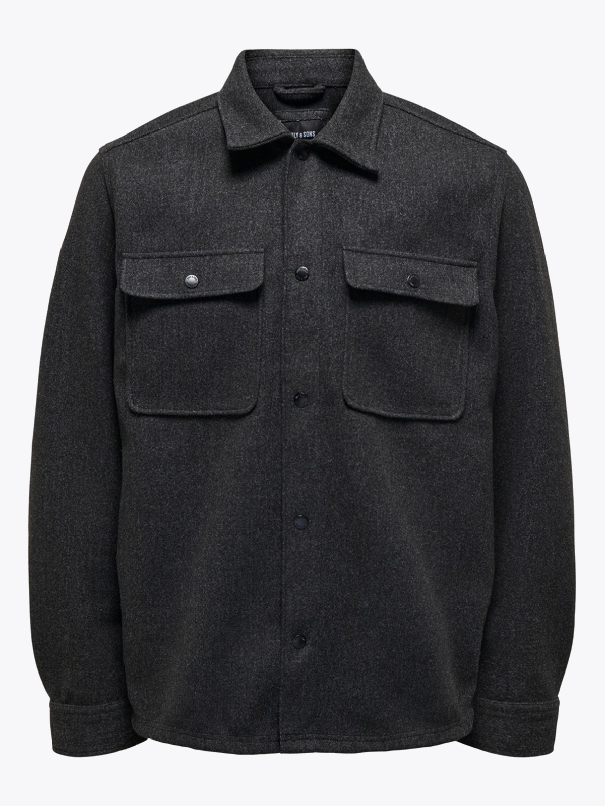 Only & Sons Only & Sons Ash Woolen Look Long Sleeve Shirt Black