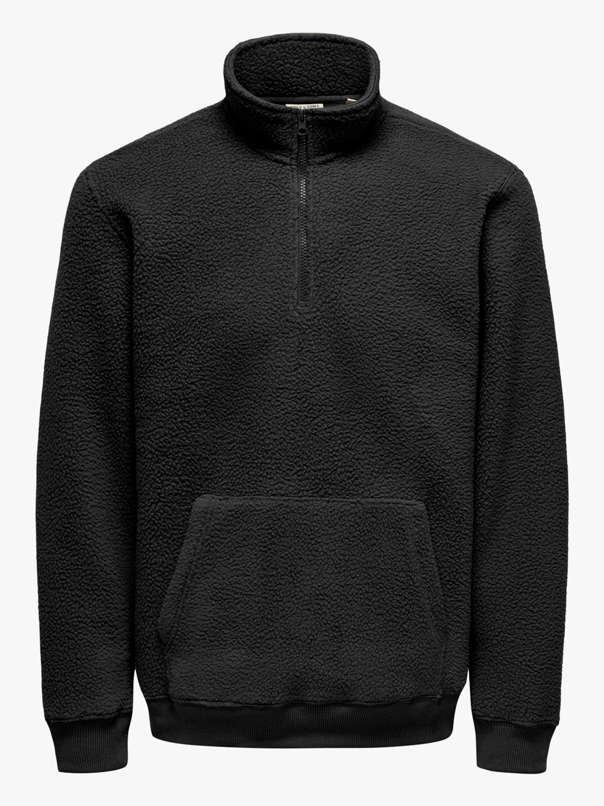 Only & Sons Emilio Reg Teddy Zip Sweat Black