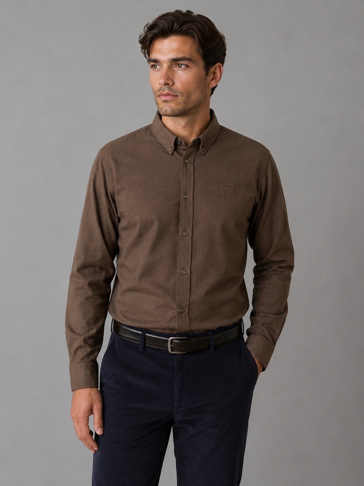 Clean Cut Copenhagen Flannel Shirt Dark brown
