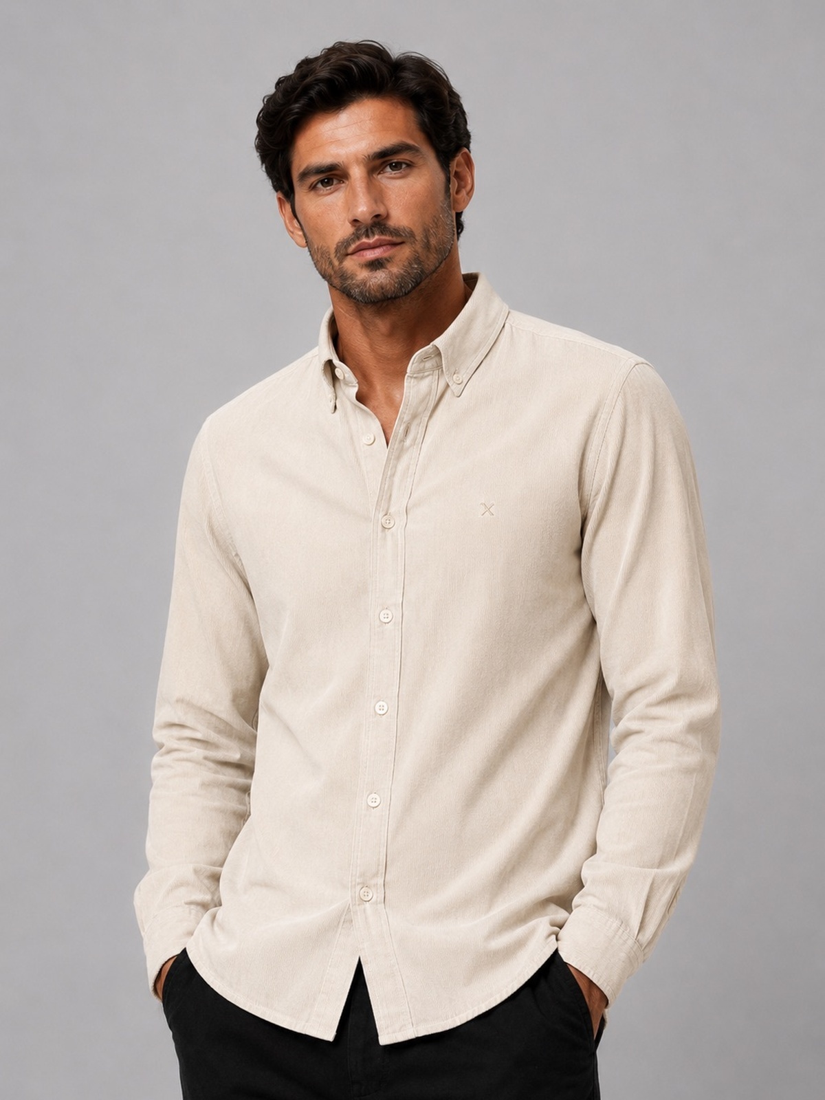 Clean Cut Copenhagen Corduroy Shirt Ecru