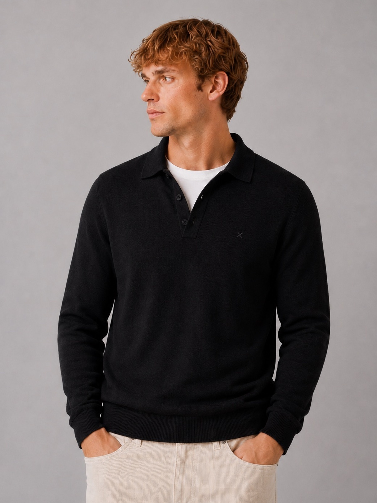 Clean Cut Copenhagen Merino Polo Knit Black