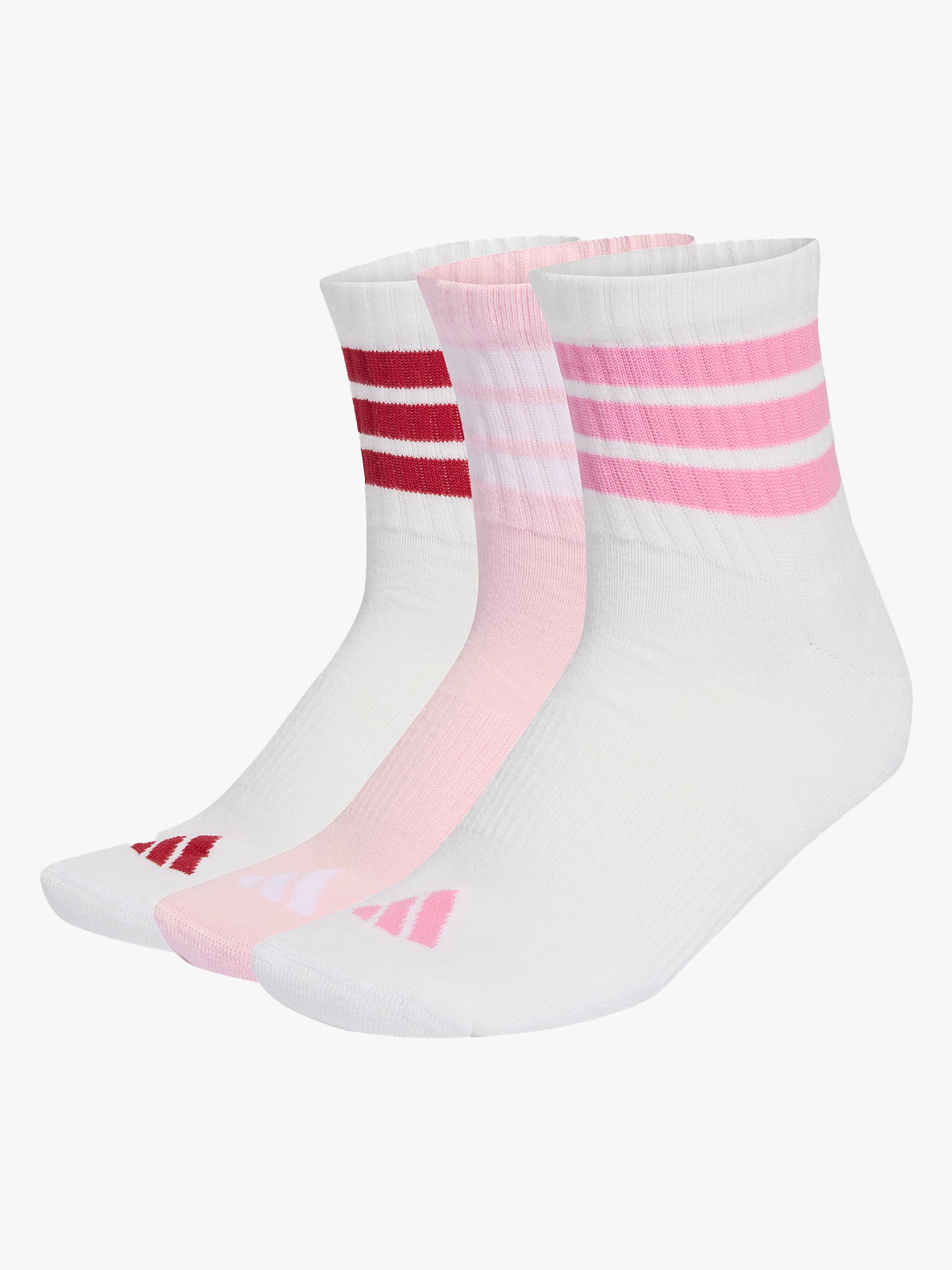 adidas 3-Stripes Essentials Crew Mid 3 Pack Rosa