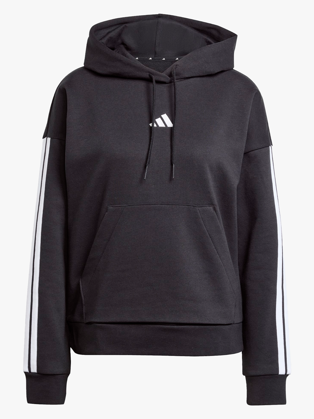 adidas 3-Stripes Fleece Hoodie Black / White
