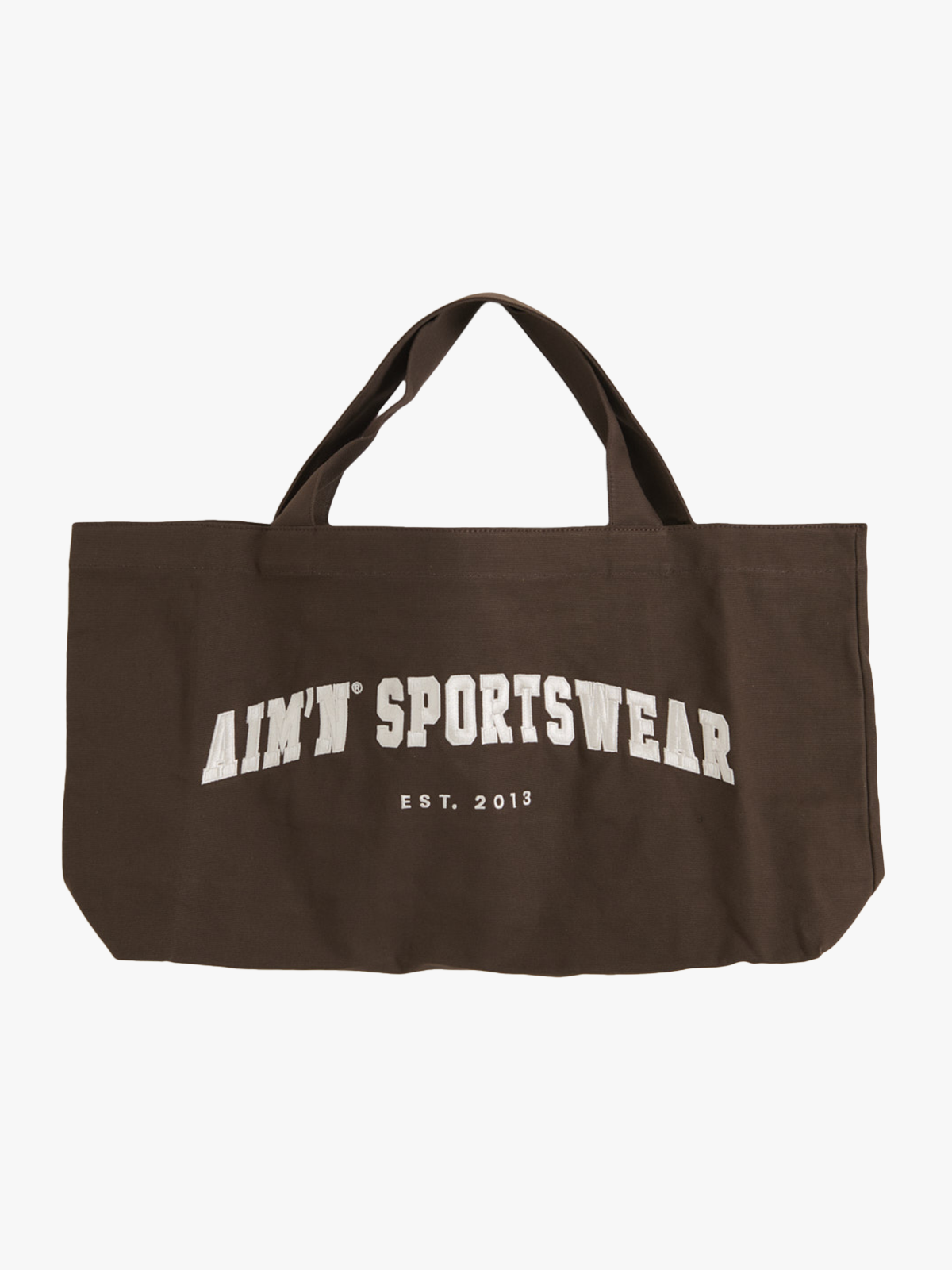 Aim'n Varsity Canvas Tote Bag Chocolate