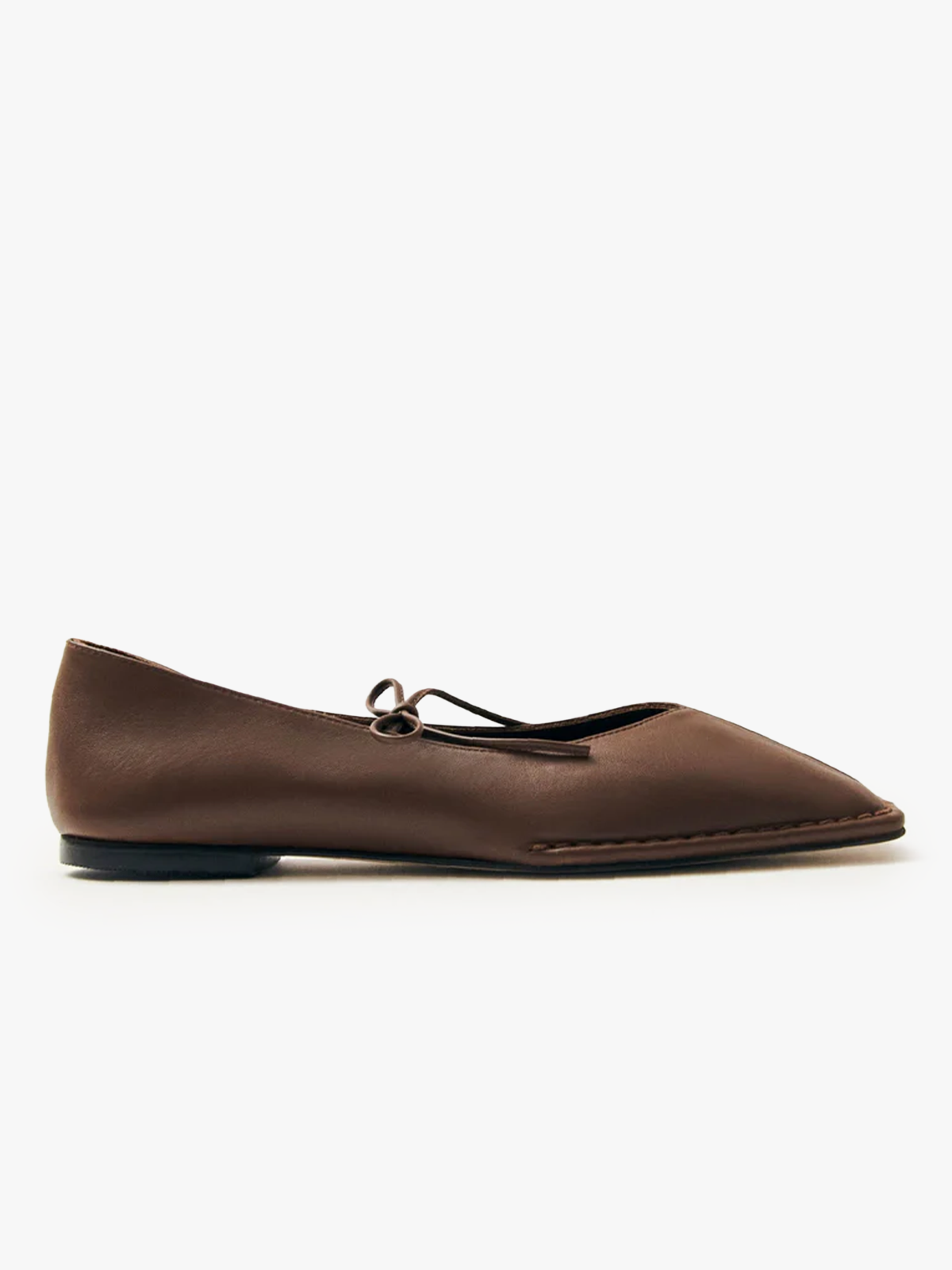 Alohas Sway Leather Ballet Flats Chestnut Brown