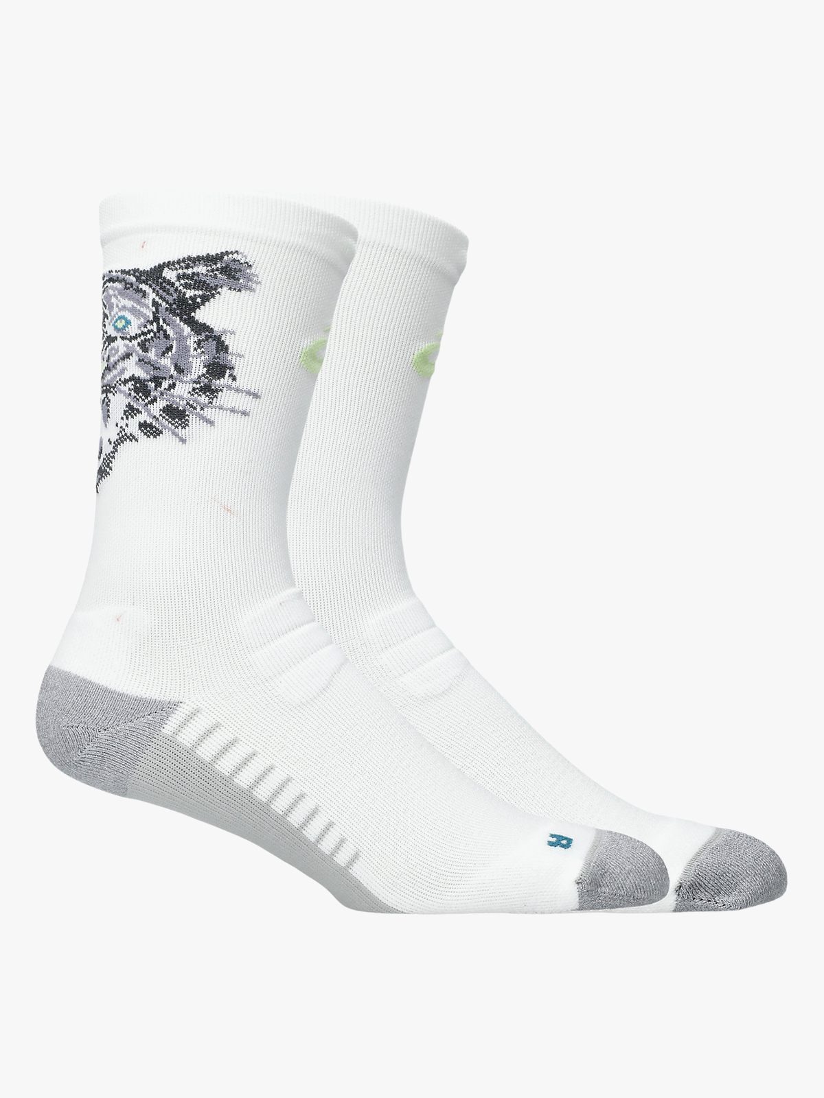 ASICS Performance Run Sock Crew Brilliant White/Illuminate Yellow/F.Teal