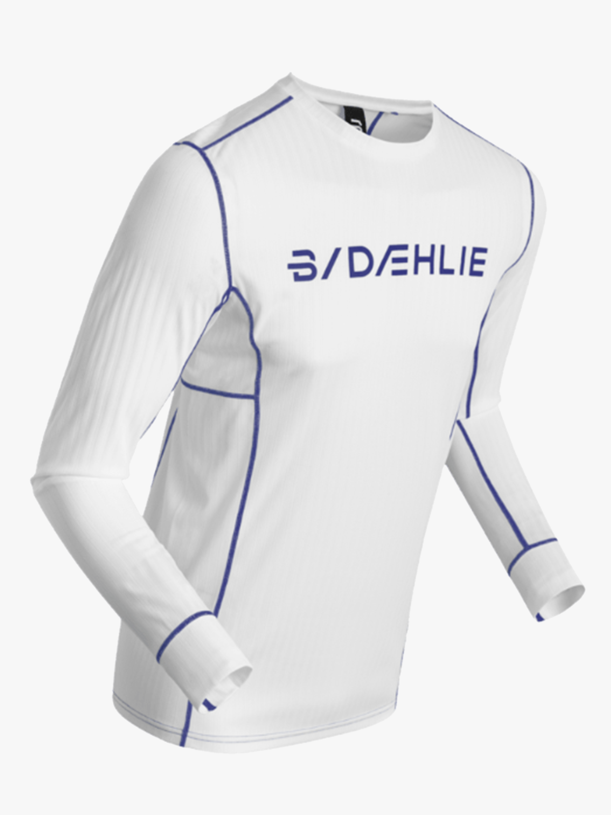 Dæhlie Training Tech Long Sleeve Brilliant White / Dark Denim