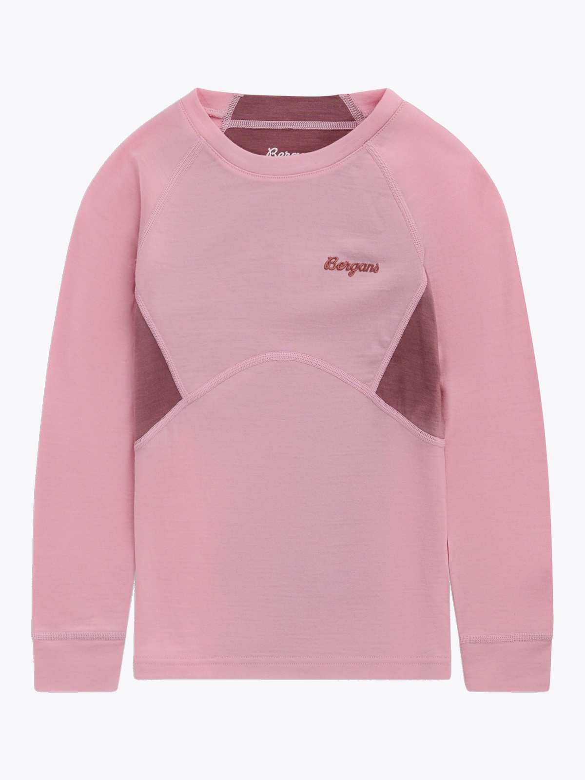 Bergans Inner:Pure Merino Kids Long Sleeve Faded Pink / Rose Dust