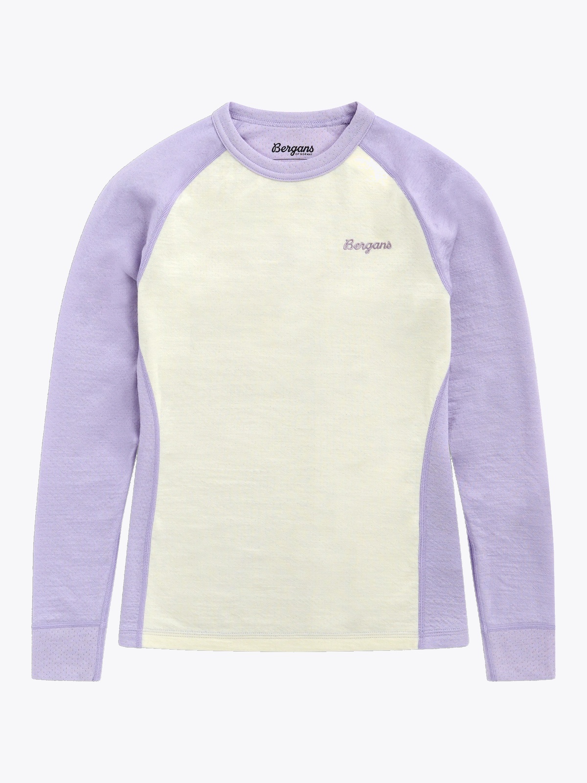 Bergans Inner:Dual Merino Junior Long Sleeve Light Acai Smoothie / Vanilla White