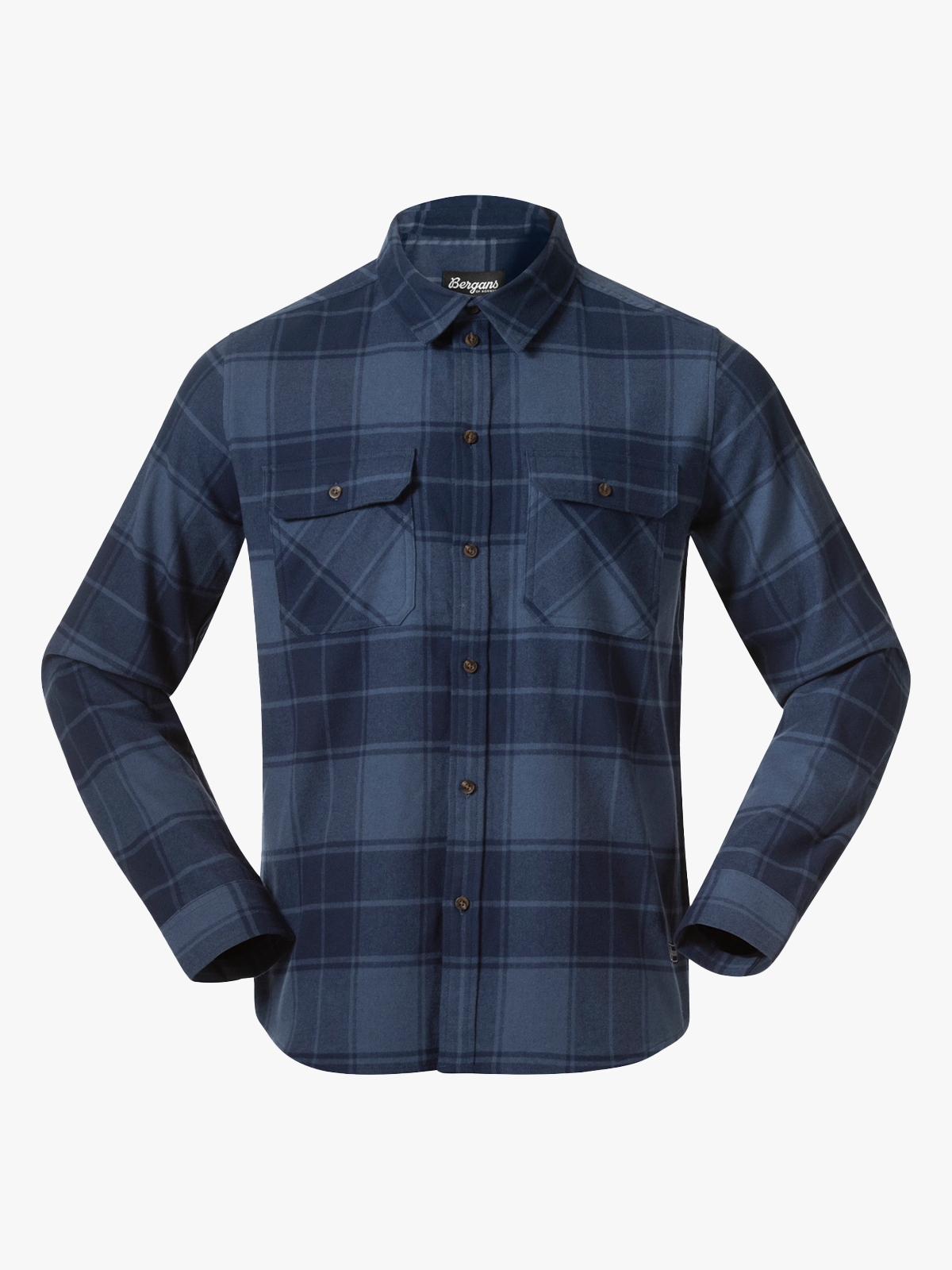 Bergans Nordmarka Flannel Shirt Men Granite Blue / Navy Blue Check