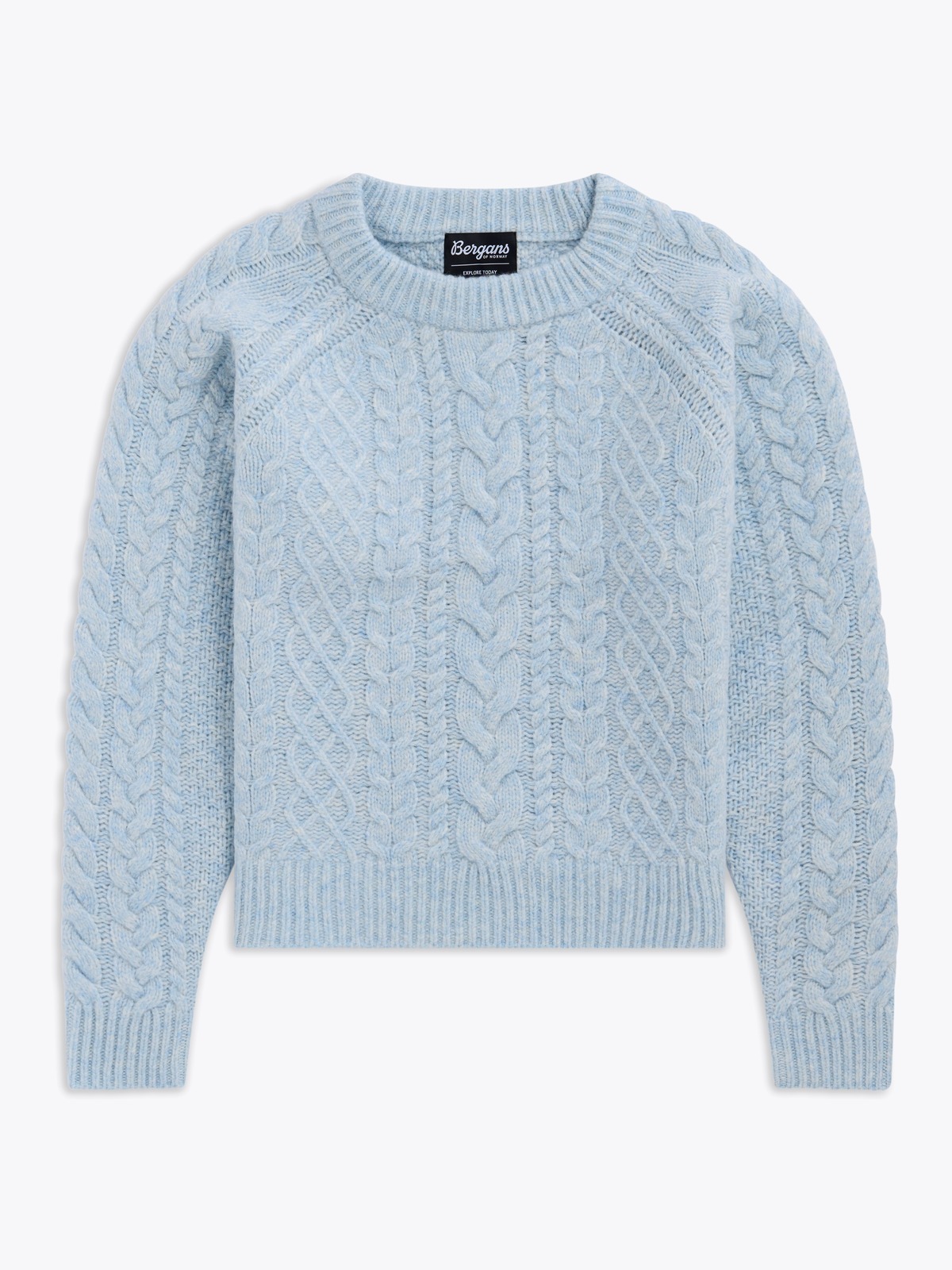 Bergans Lofoten Knitted Wool Jumper Women Light Dusty Blue