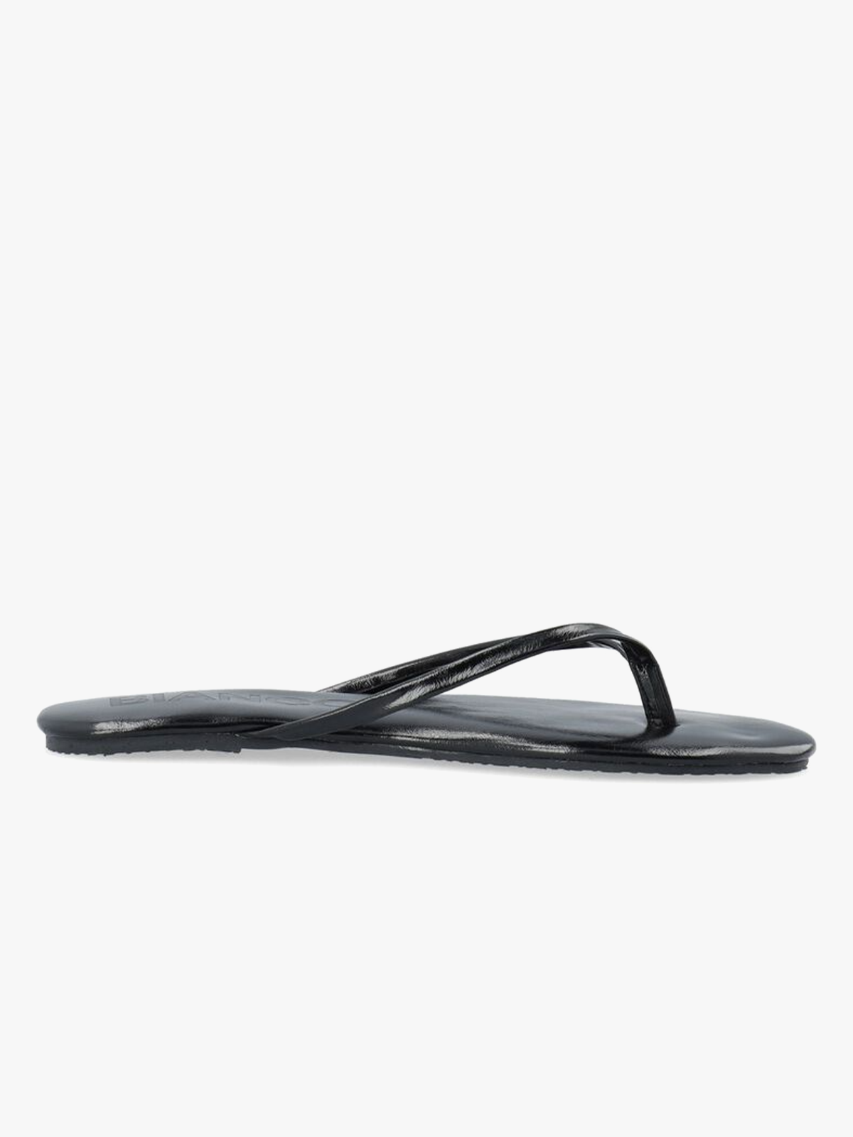 Bianco Mexico Flip Flop Faux Leather Black