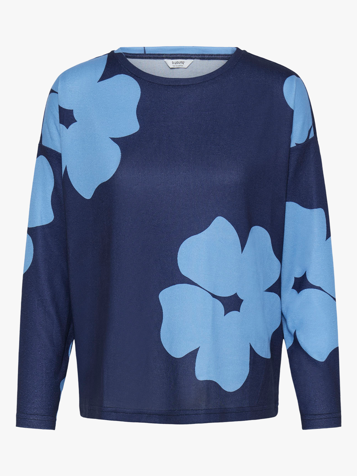 B.YOUNG Pieta All Over Print Top Big Flower Della Robbia Blue