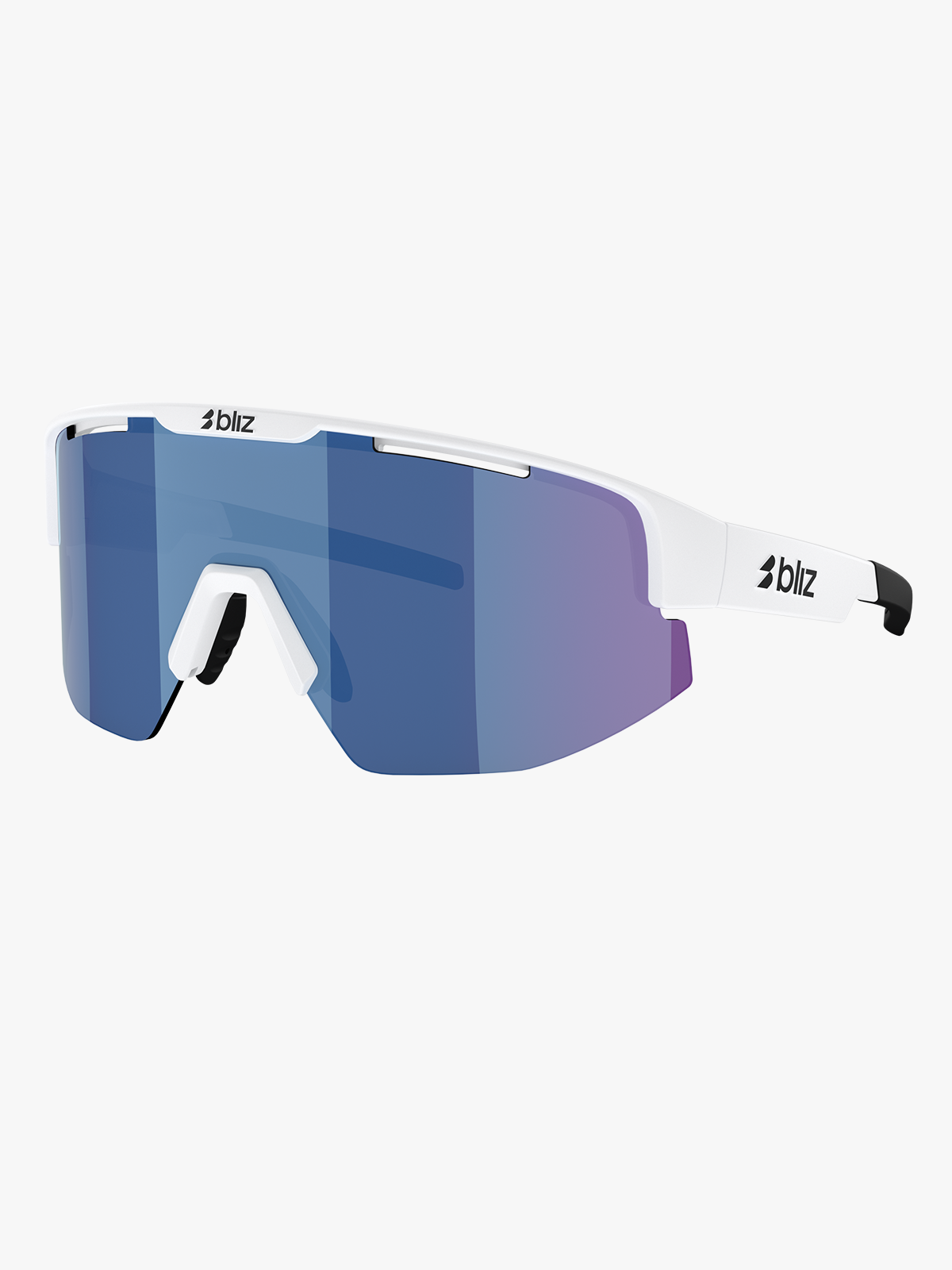 Bliz Matrix Ramme: Matte White / Glass: Smoke Blue