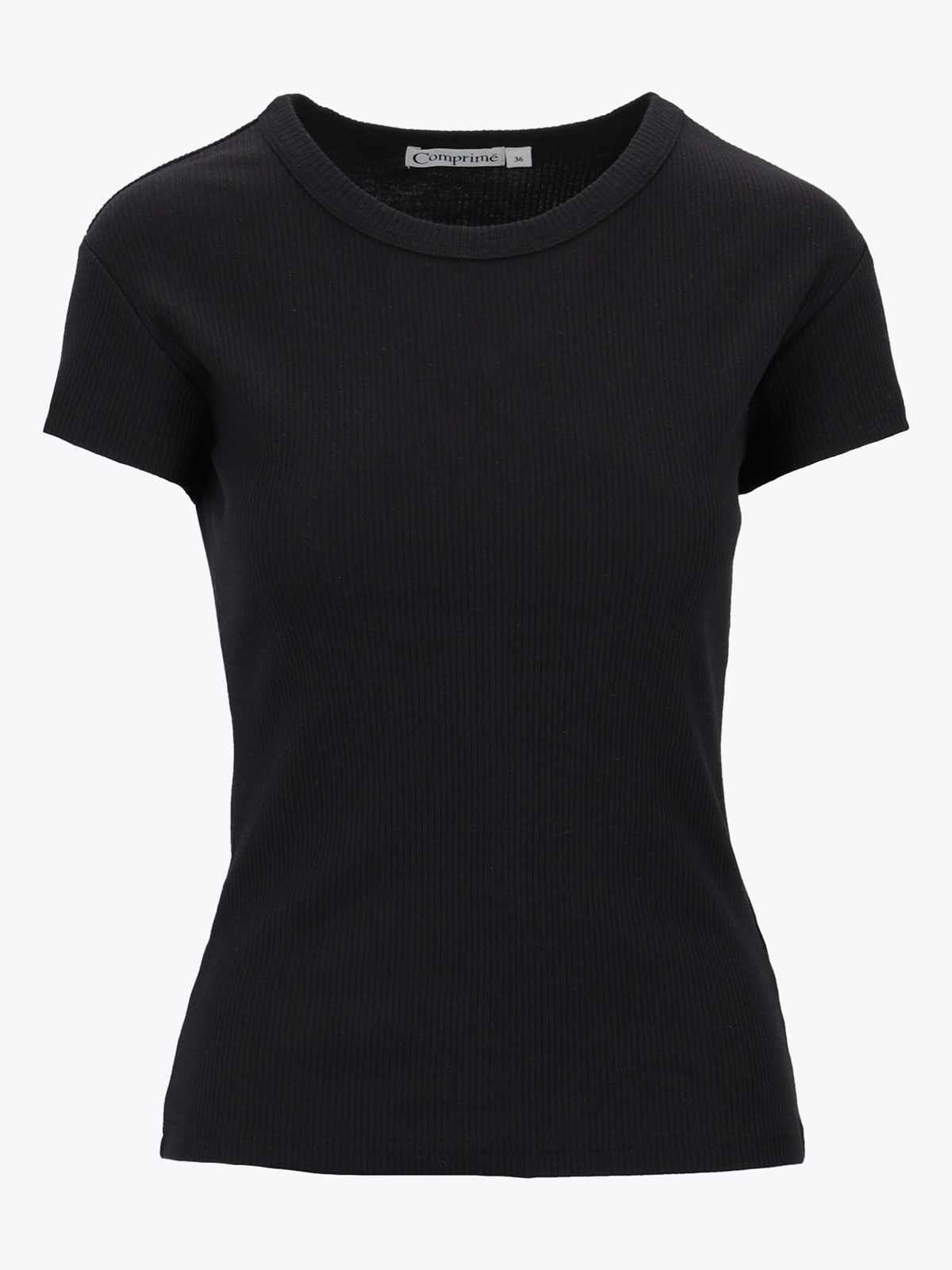 Comprimé Basic Rib T-Shirt Black