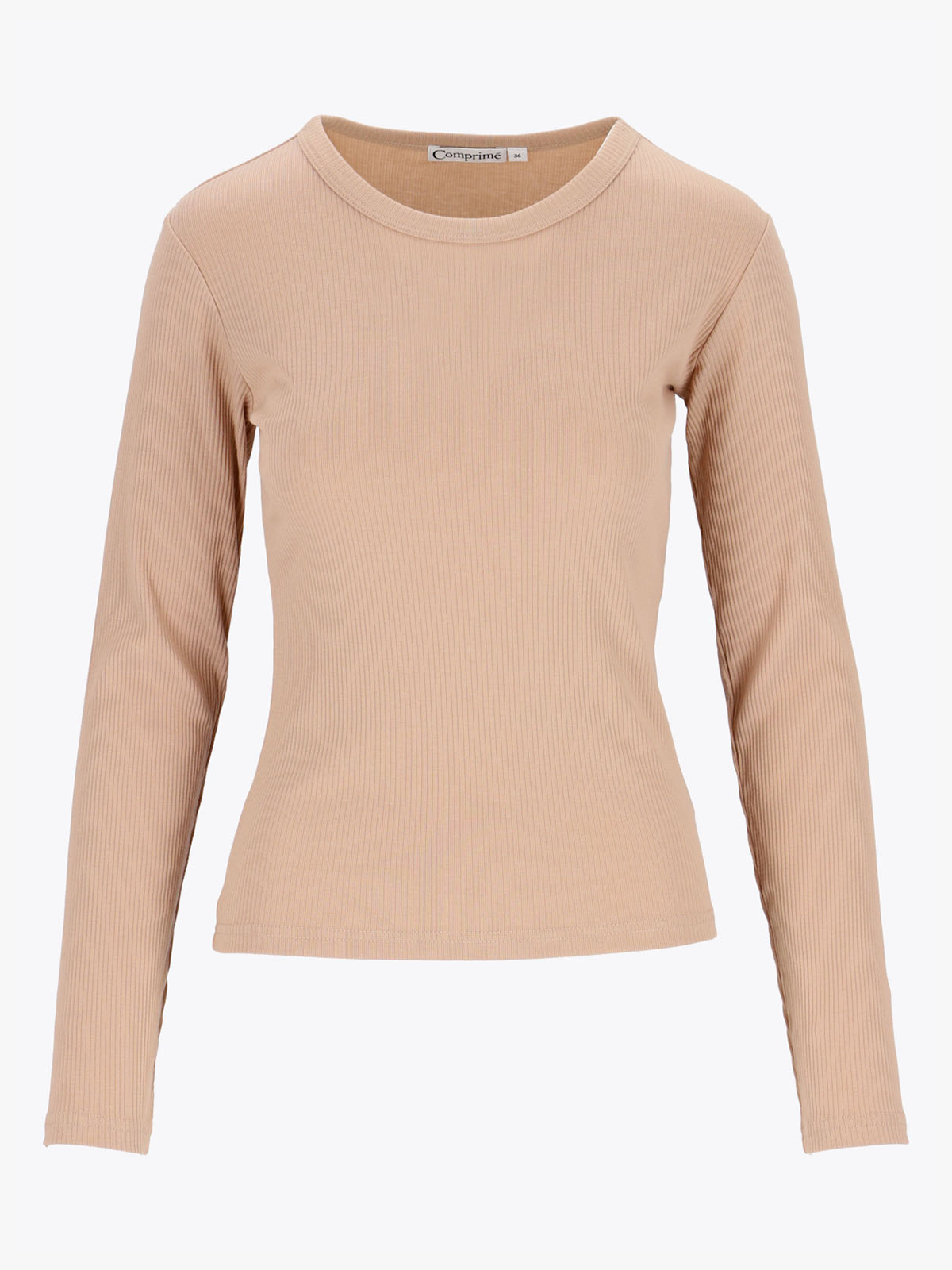 Comprimé Basic Rib Longsleeve Nude