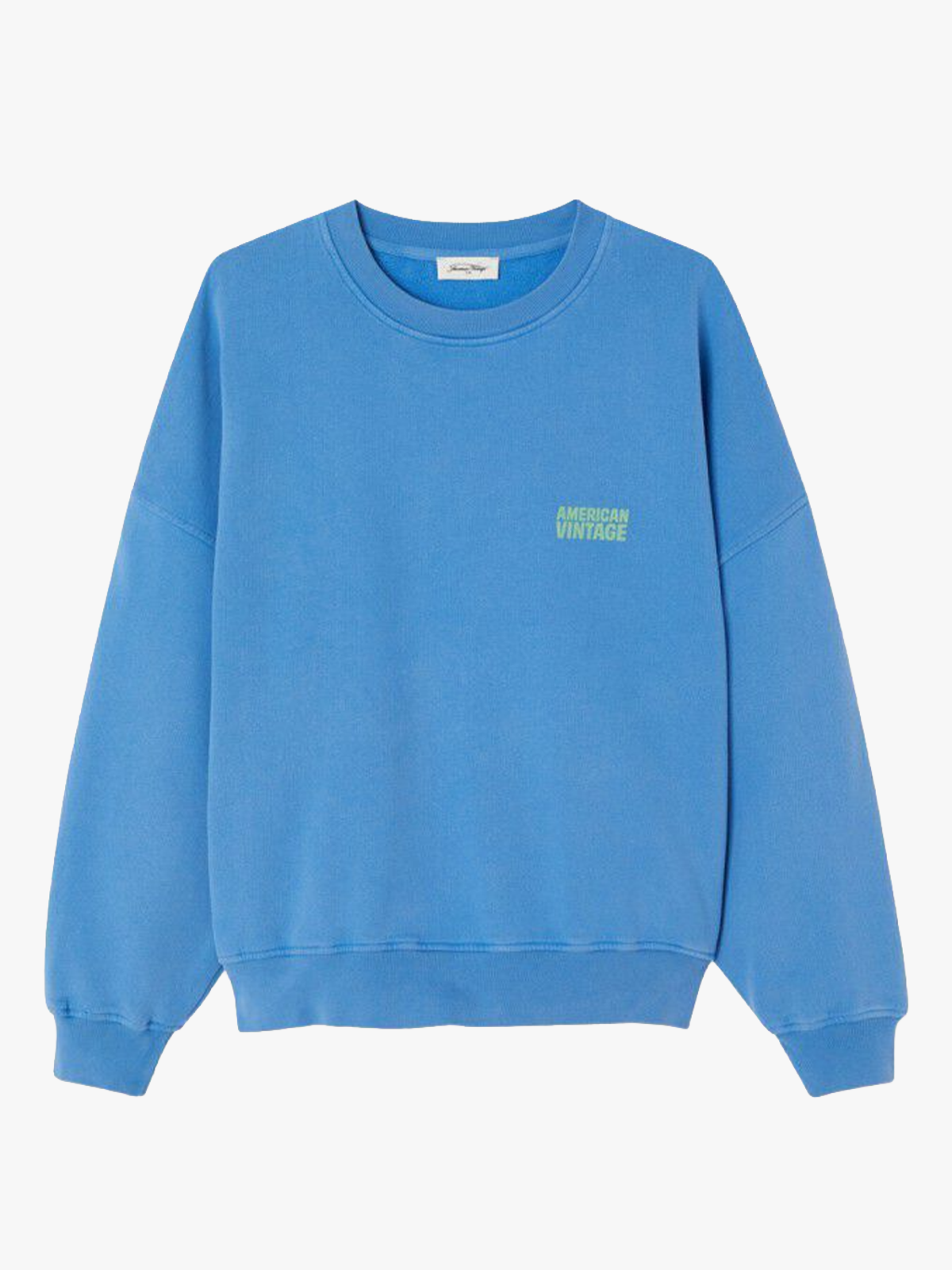 American Vintage Plizzy Sweatshirt Crew Neck Vintage Nautical Blue