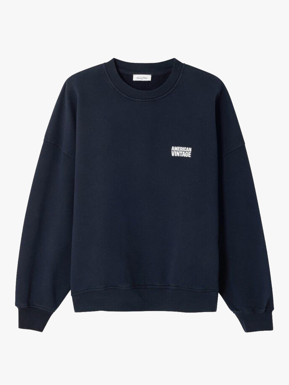 American Vintage Plizzy Sweatshirt Crew Neck Navy vintage