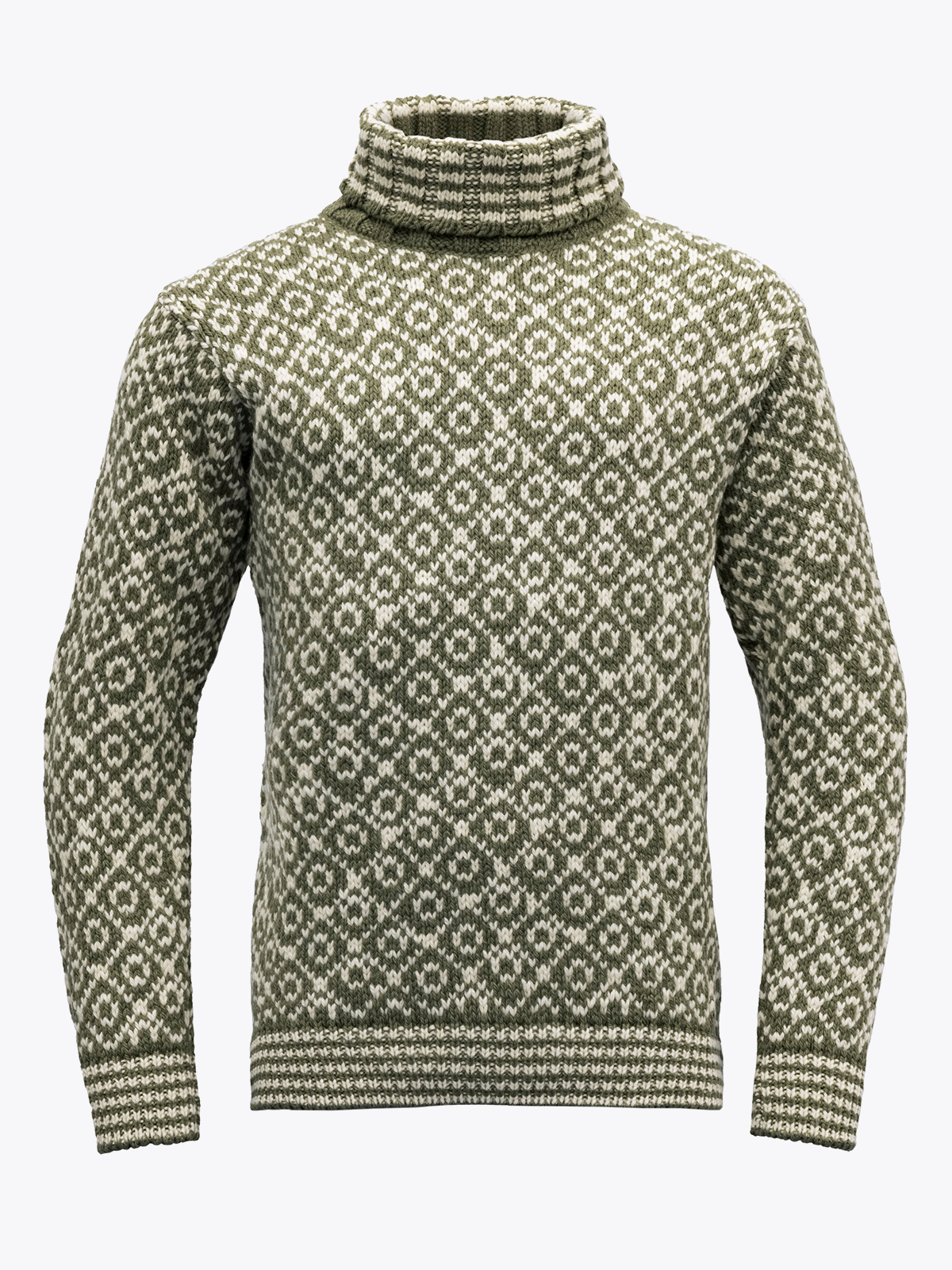 Devold Svalbard Sweater High Neck Olive / Offwhite