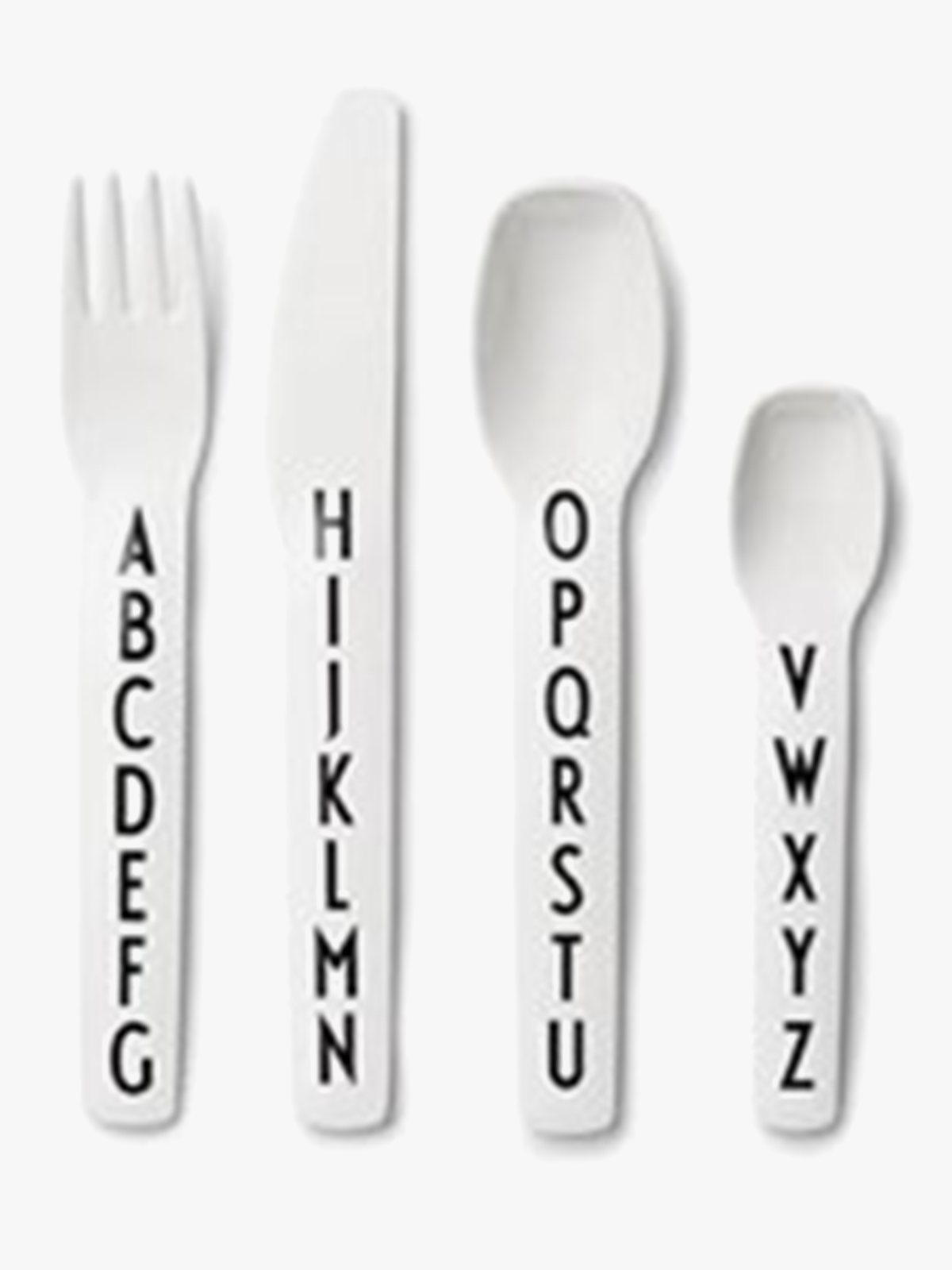 Design Letters Kids Cutlery White