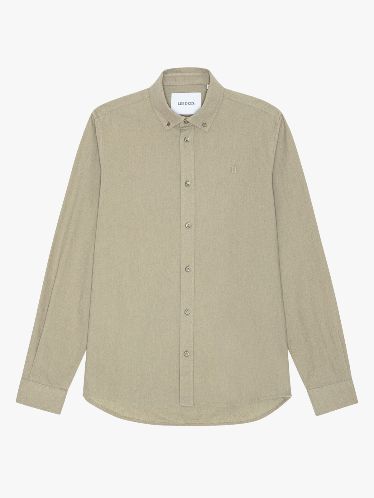 Les Deux Konrad Cotton Linen Shirt Laurel Oak Sand