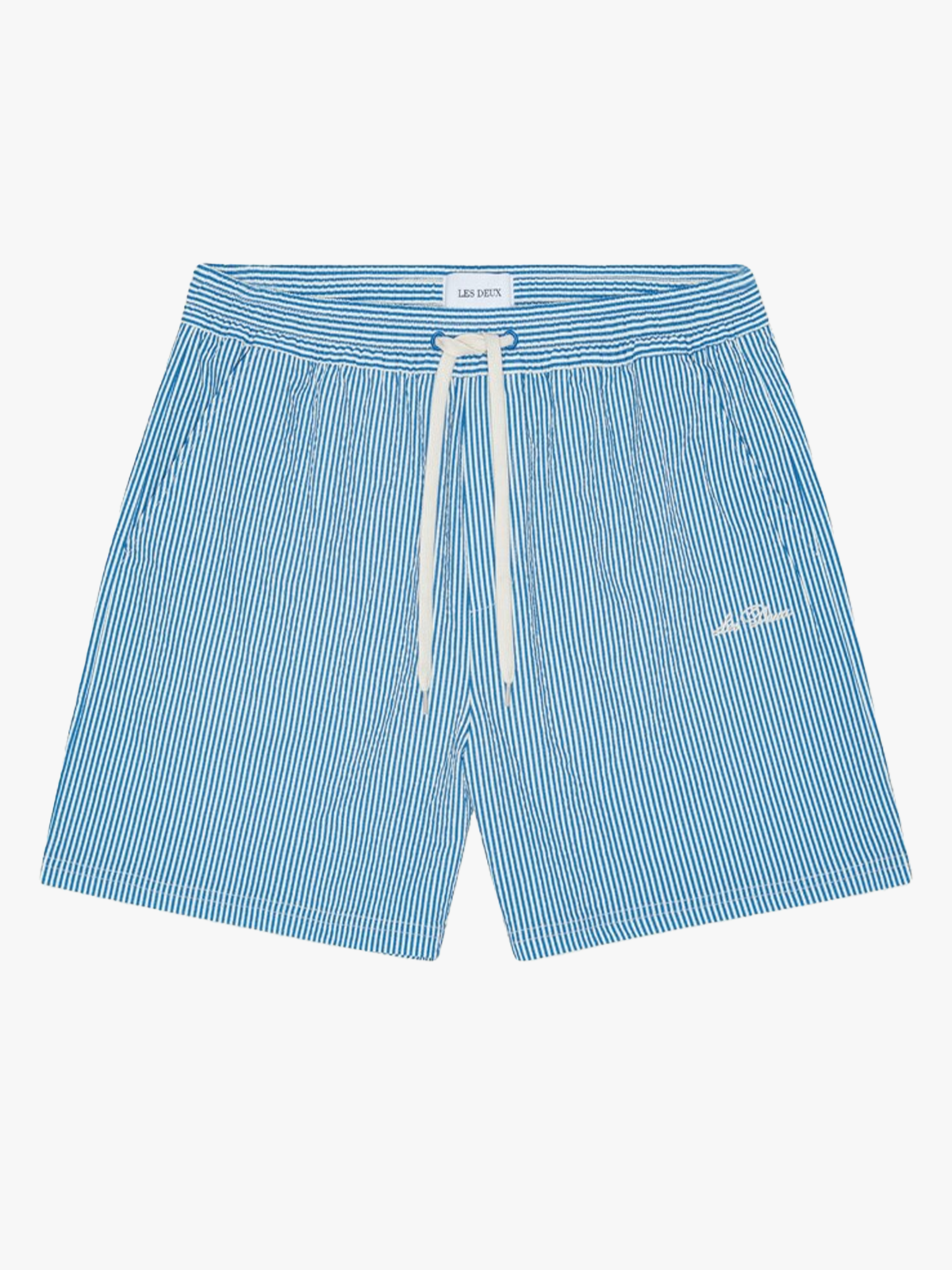 Les Deux Stan Stripe Seersucker Swim Shorts Palace Blue