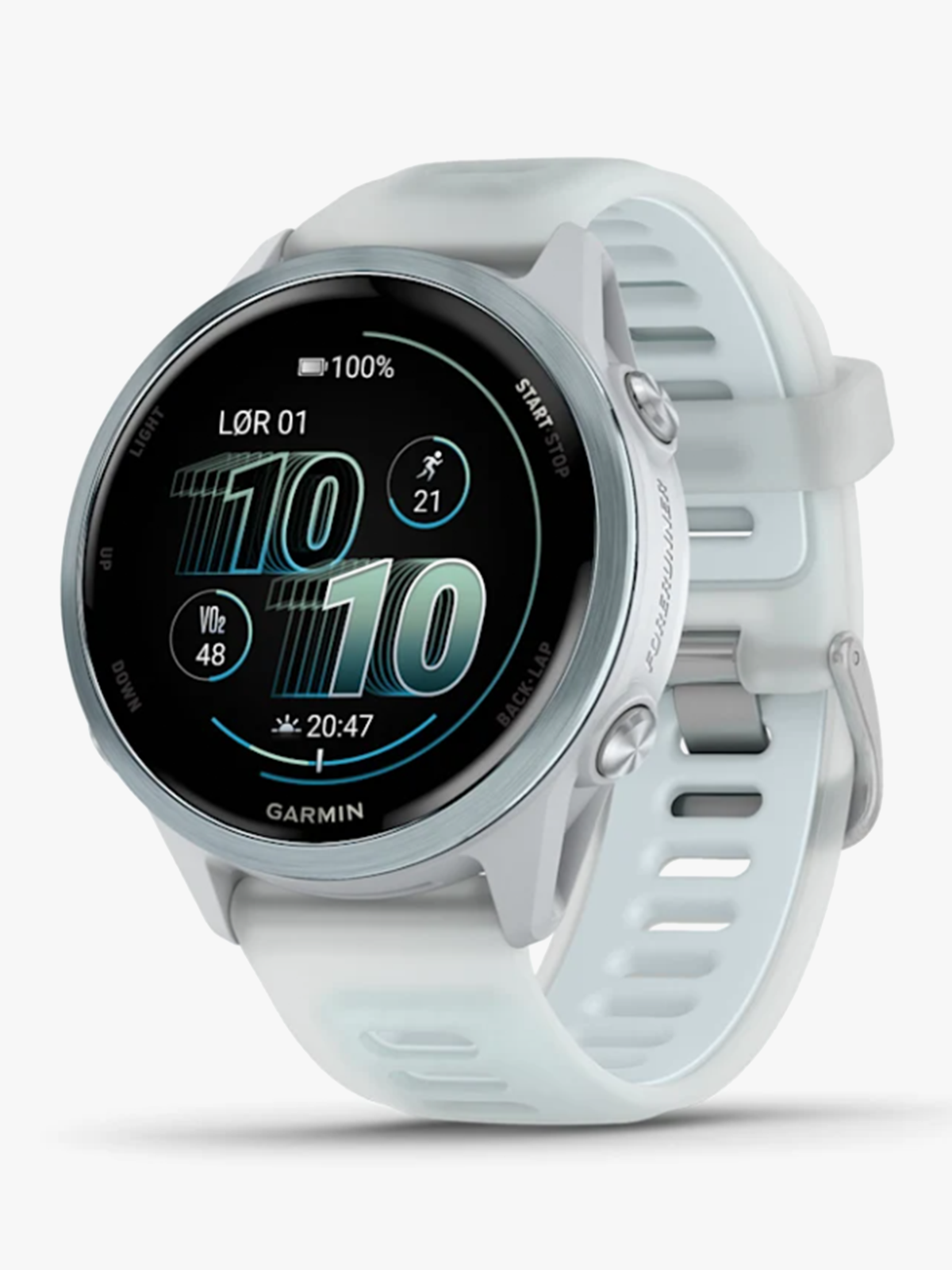 Garmin Forerunner 570 - 42mm Skyblå aluminium med gjennomsiktig granulittfarget/skyblå rem