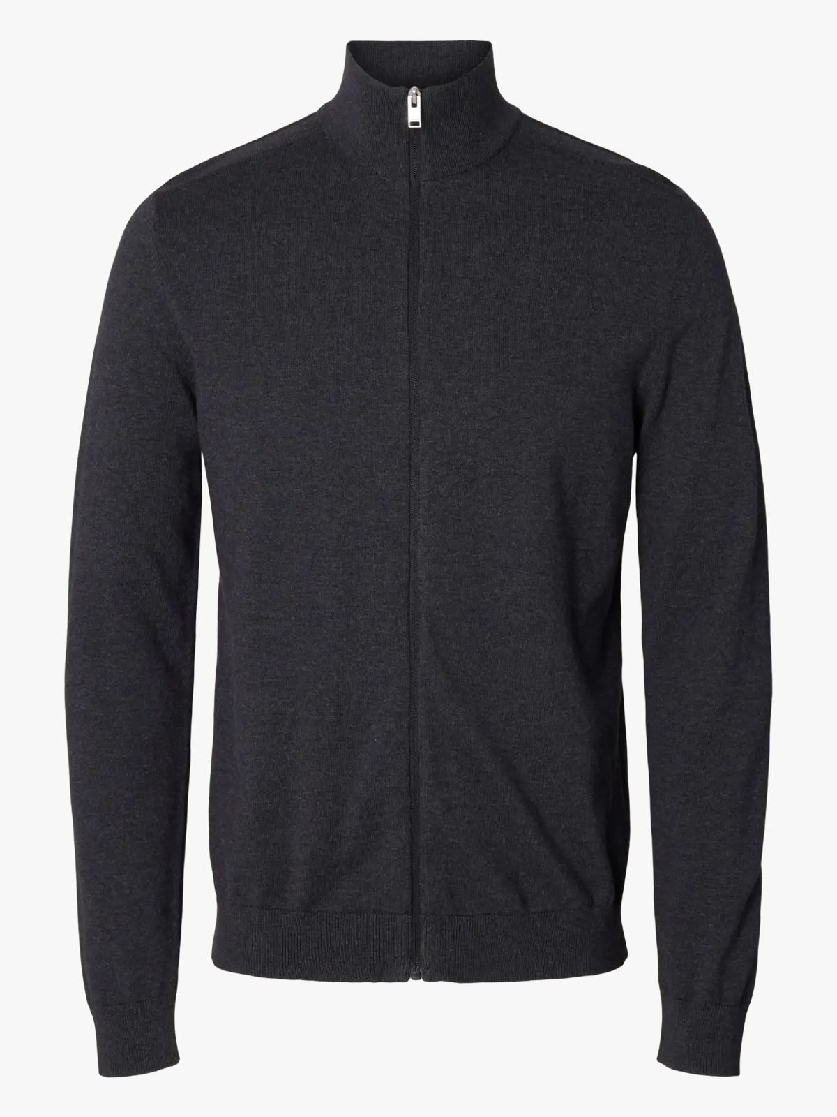 Selected Homme Berg Full Zip Cardigan Antracit Melange
