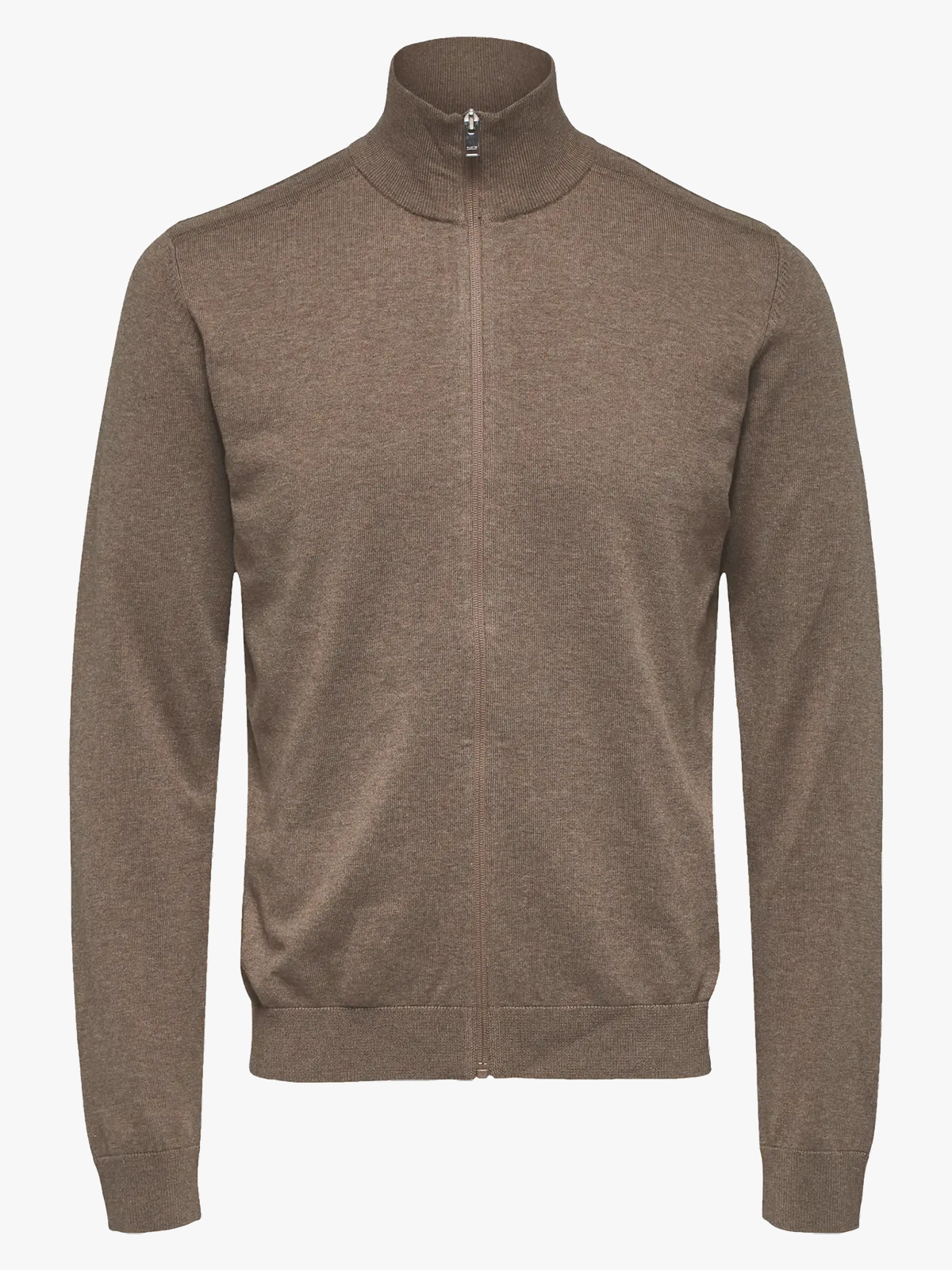 Selected Homme Berg Full Zip Cardigan Teak Melange