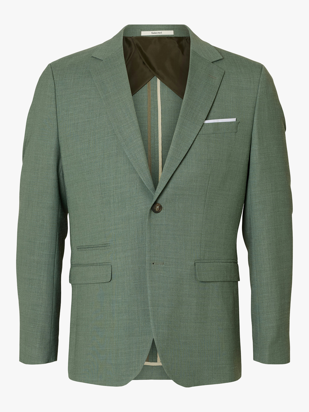 Selected Homme Slim-Oasis Linen Blazer Light Green Melange