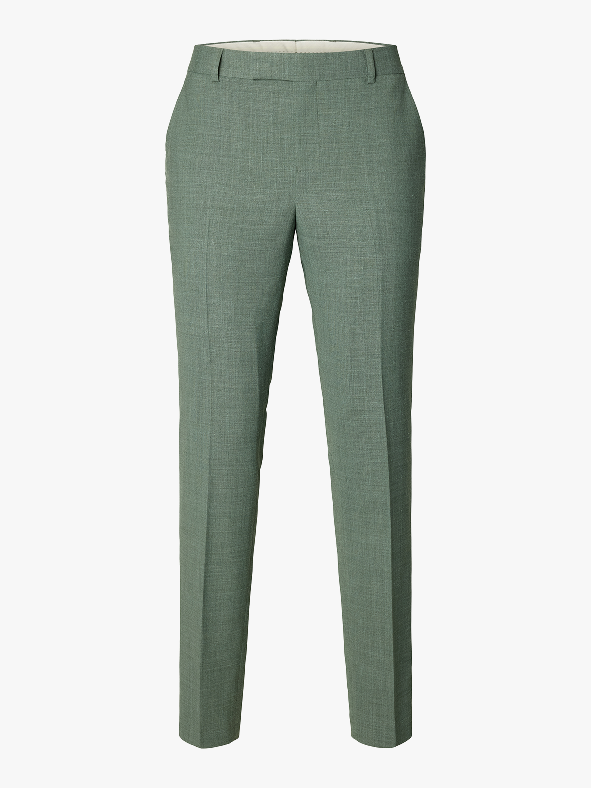 Selected Homme Slim-Oasis Linen Trousers Light Green Melange