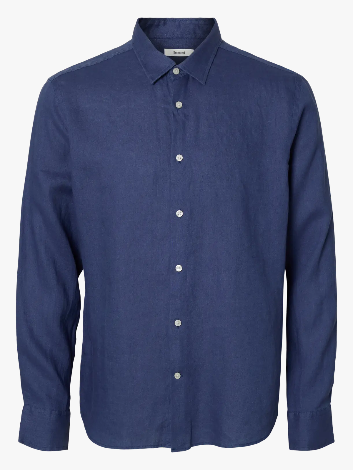 Selected Homme Reg Kylian Linen Shirt Long Sleeve Classic Oceana