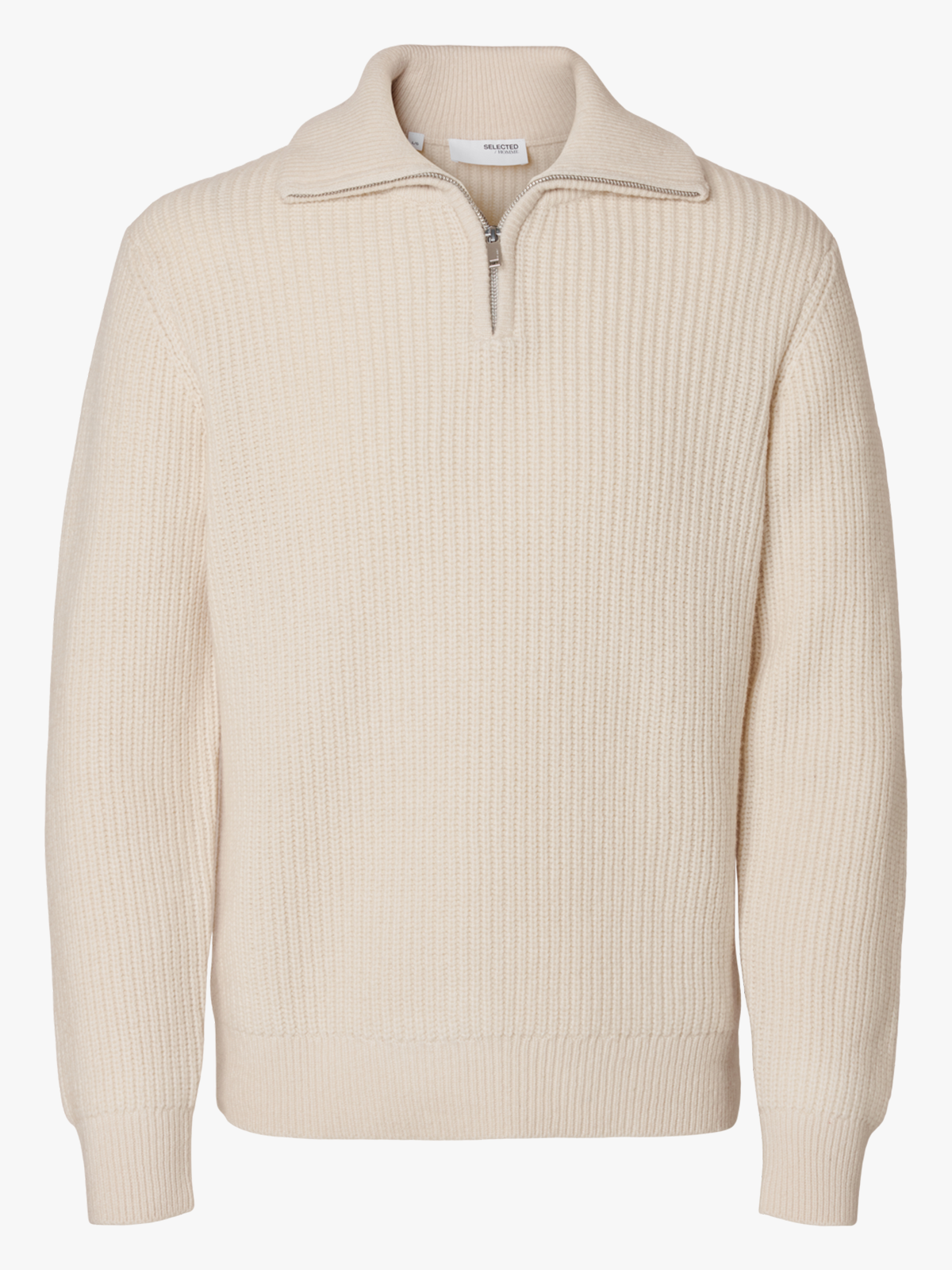 Selected Homme Land Long Sleeve Knit Half Zip Tofu