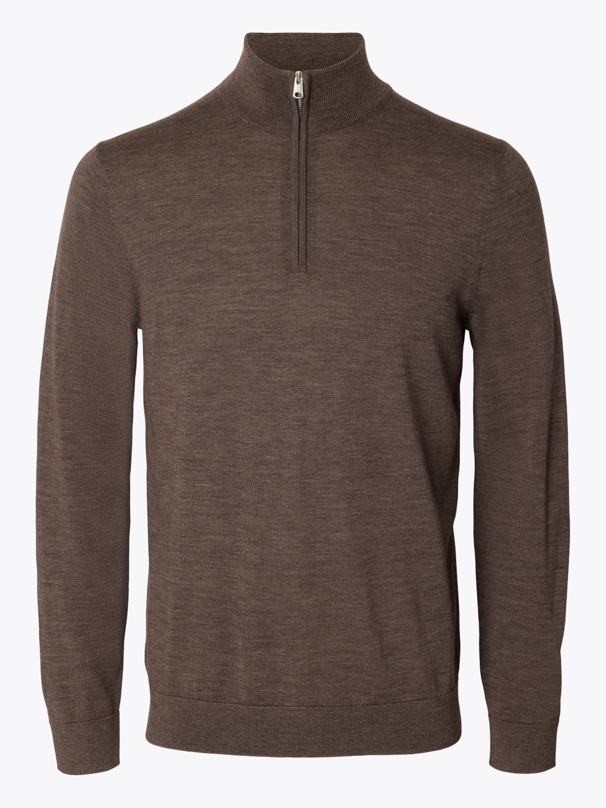 Selected Homme Tray Long Sleeve Knit Merino Half Zip Delicioso