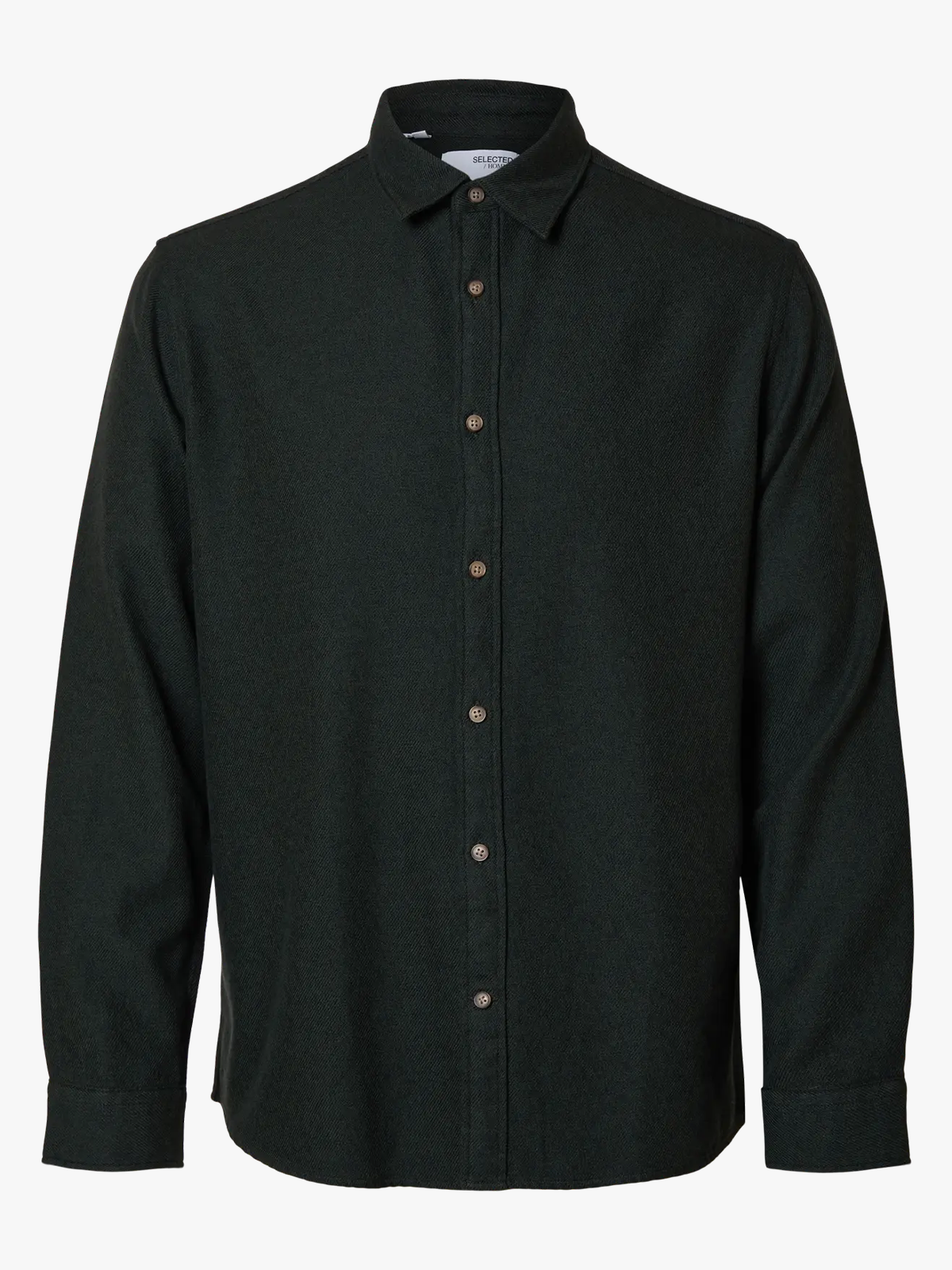 Selected Homme Regular Noah Brushed Twist Shirt Long Sleeve Forest Night Twisted